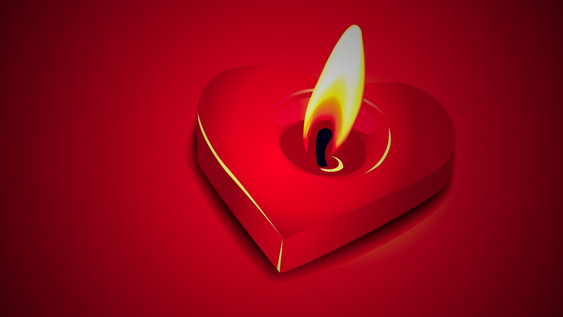 Свеча для Дня всех влюбленных обои