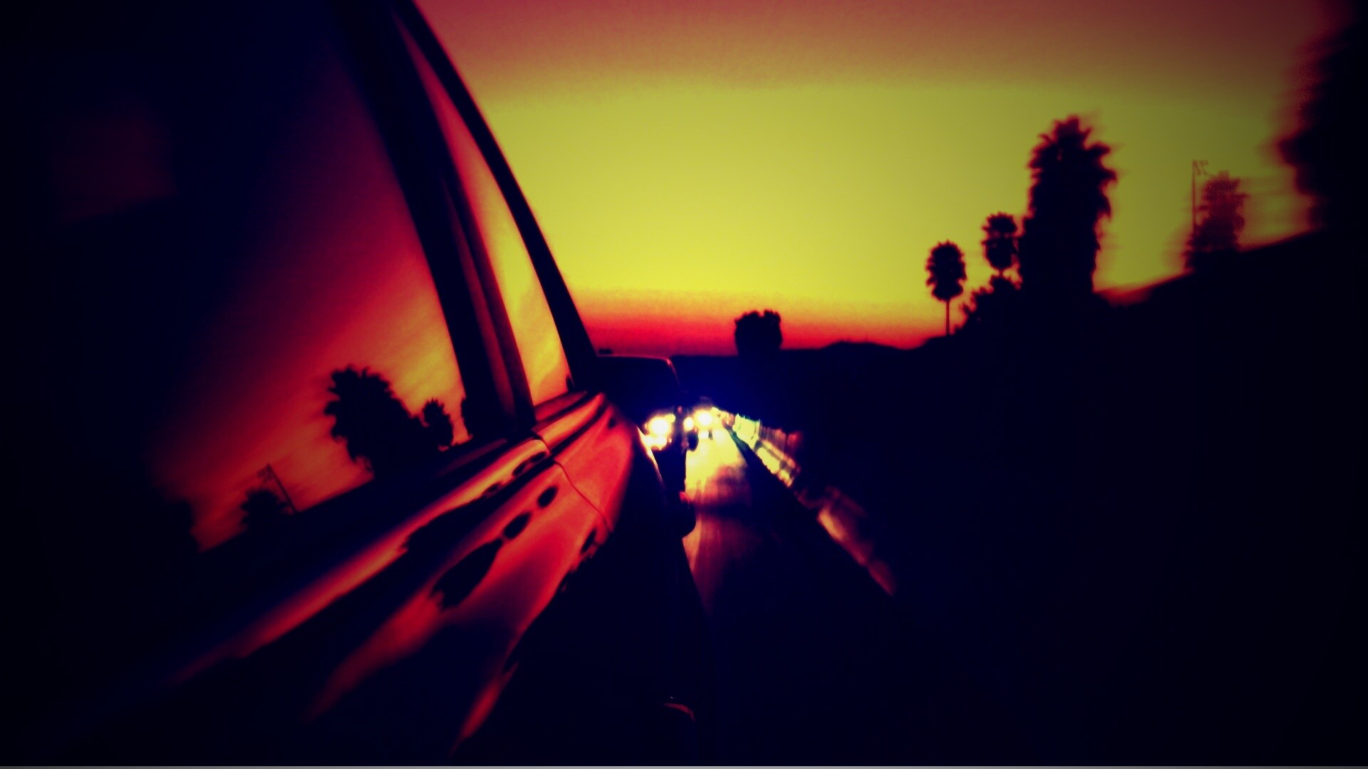 Вечерняя поездка обои