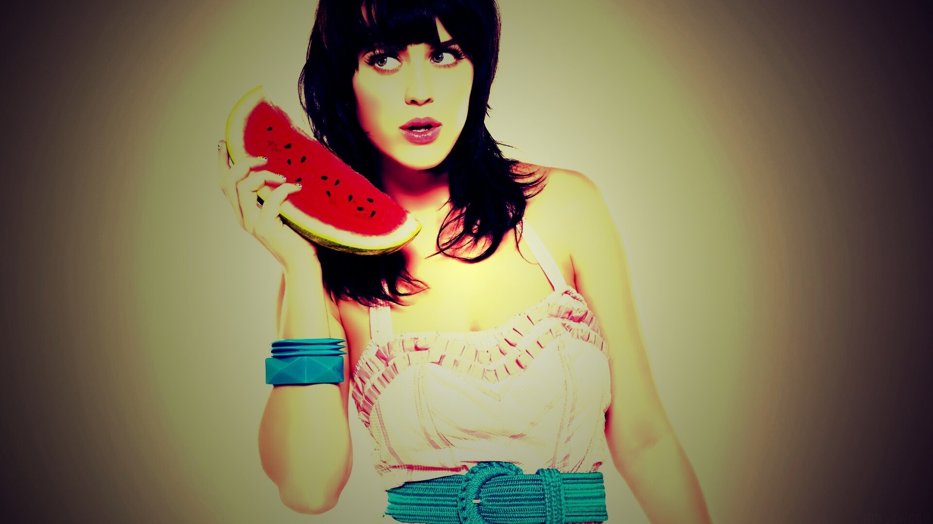 Кэти Пэри и арбуз обои