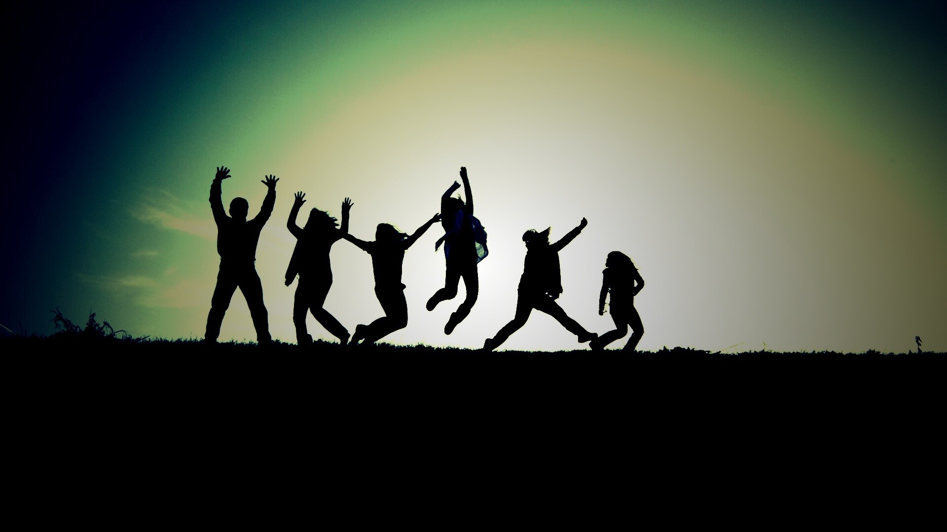 Силуэты людей обои