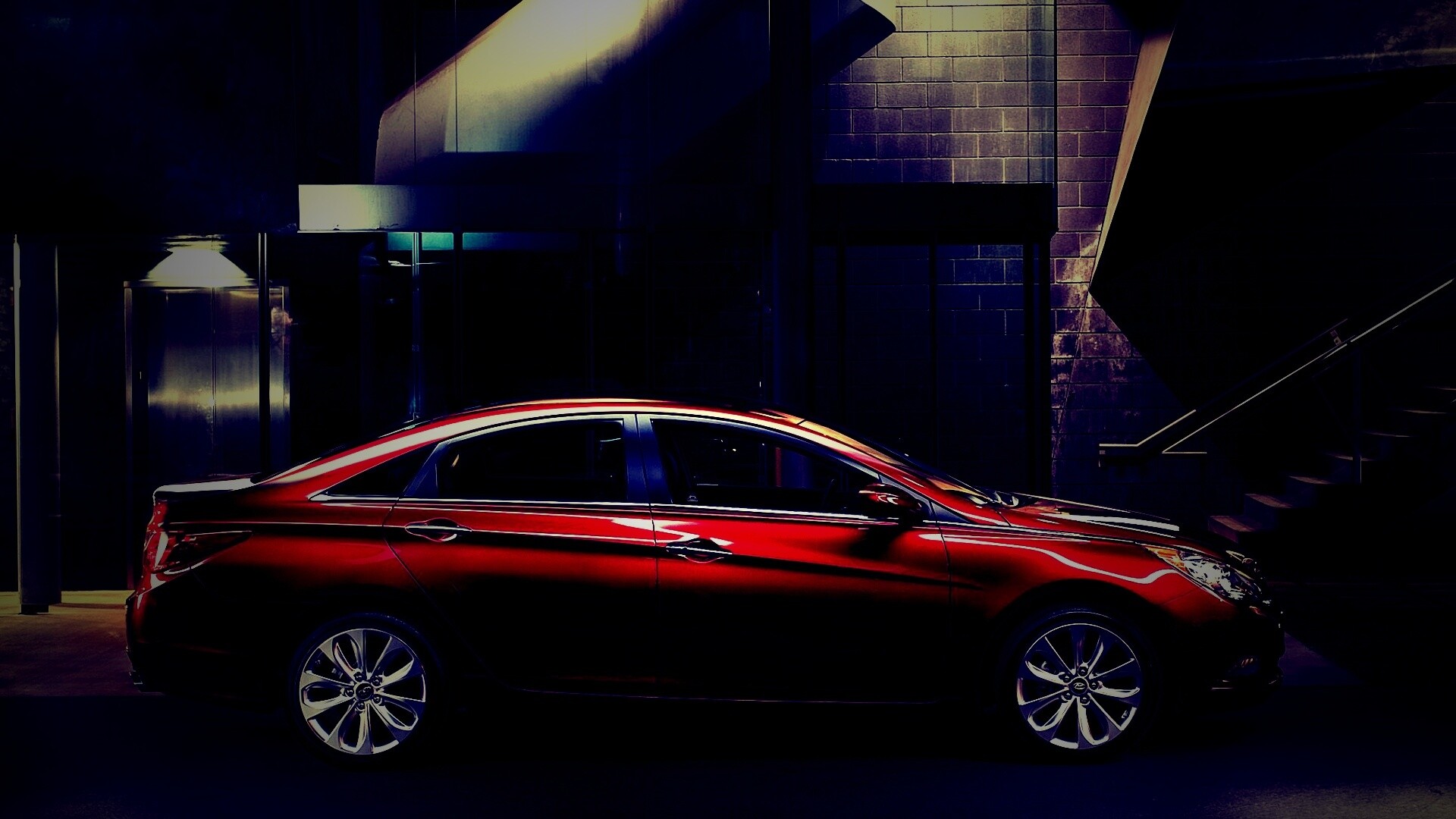 Красный хёндай солярис обои