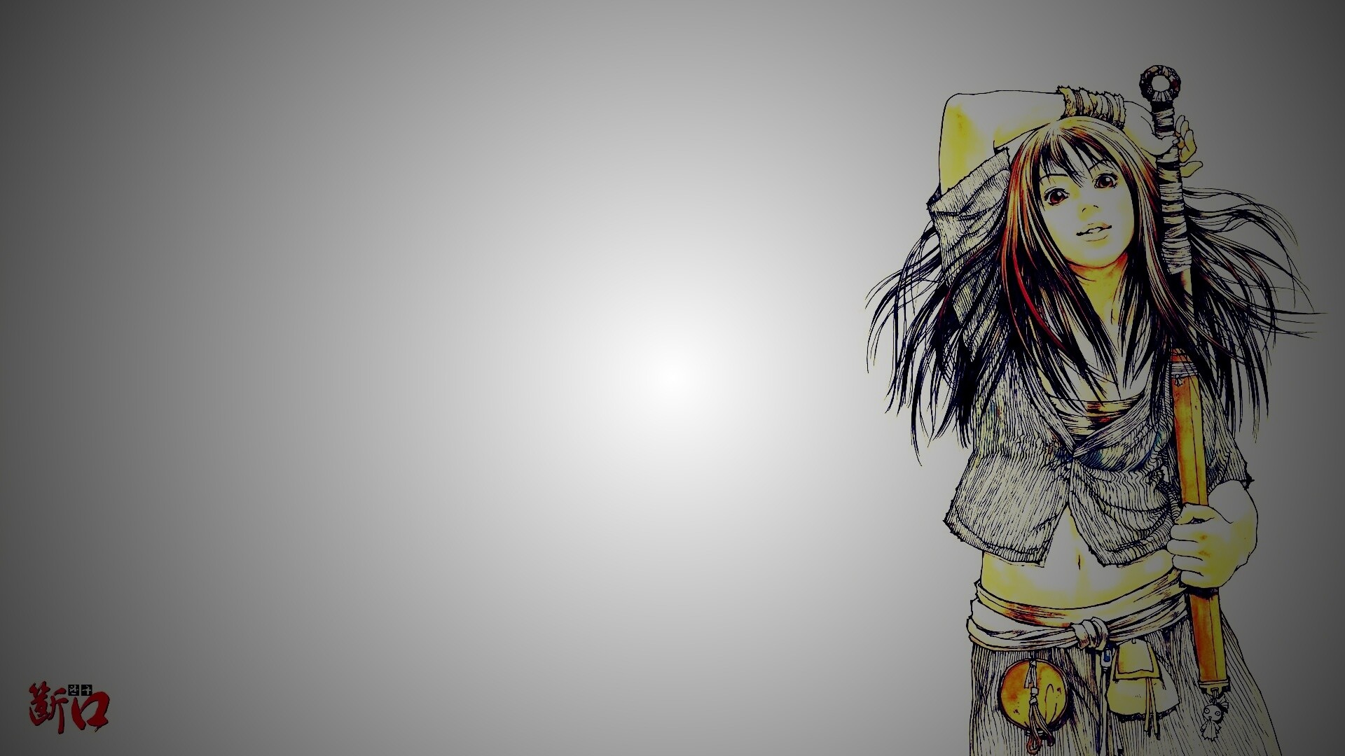 Девушка с битой обои