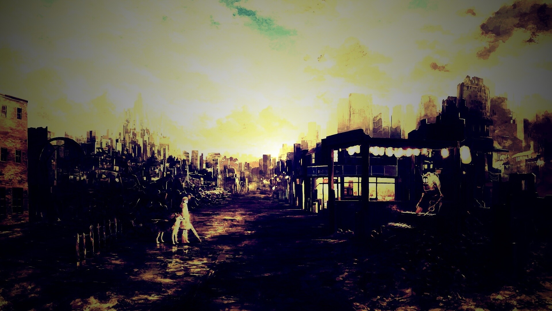 Девушка с собакой обои