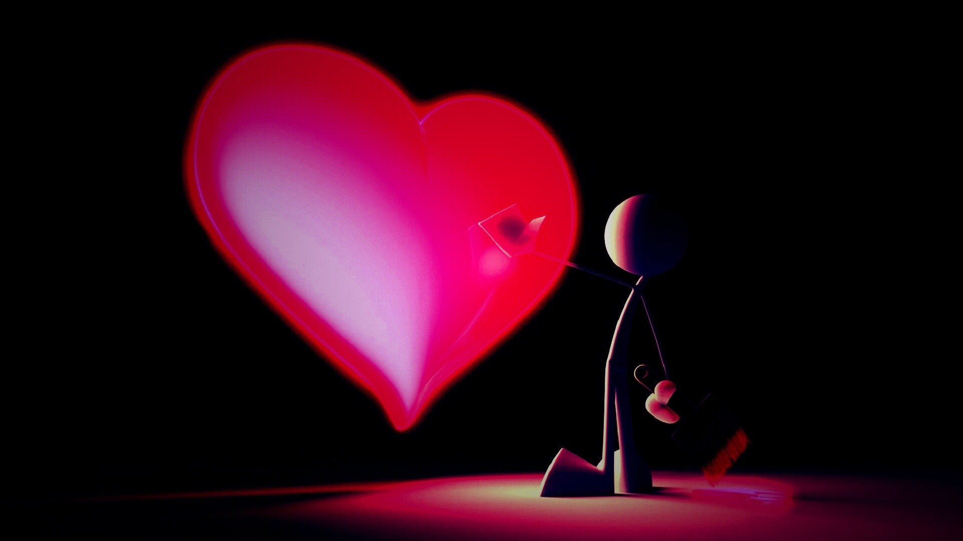 Нарисованное сердце обои