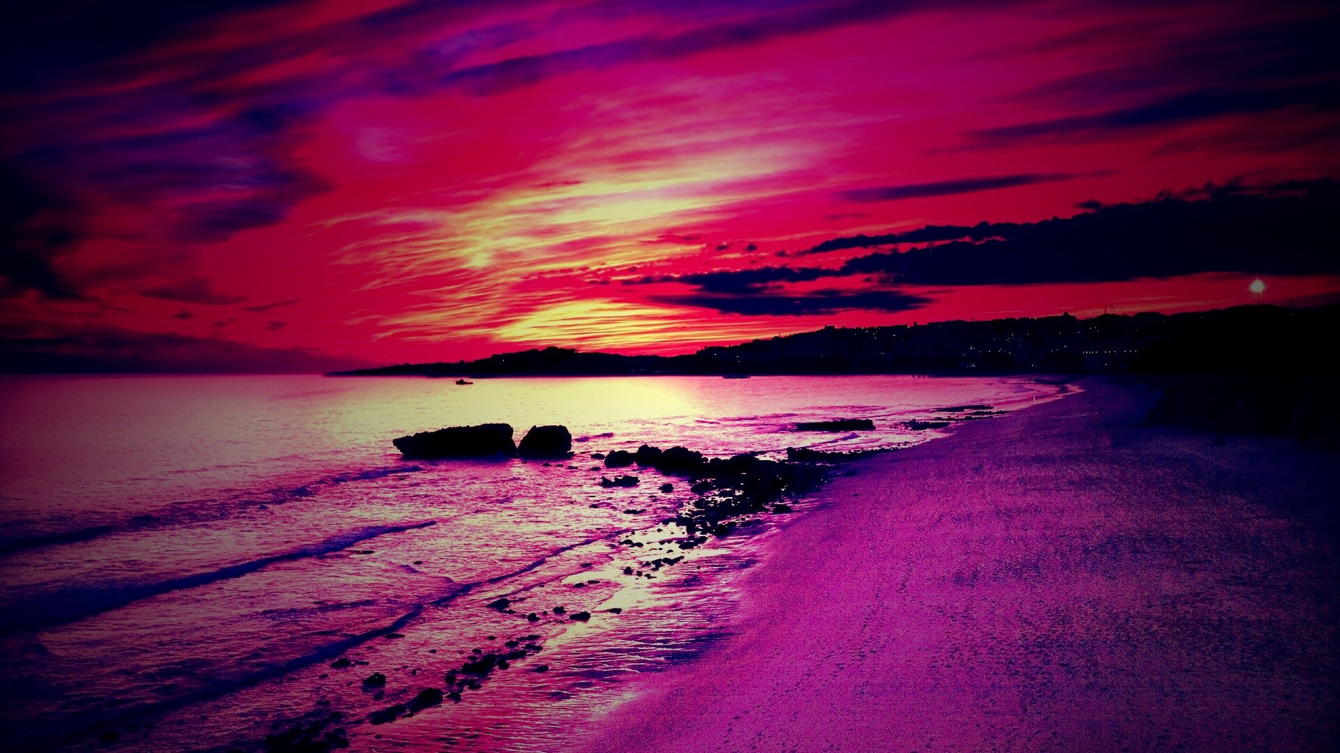 Бесподобный закат на море обои