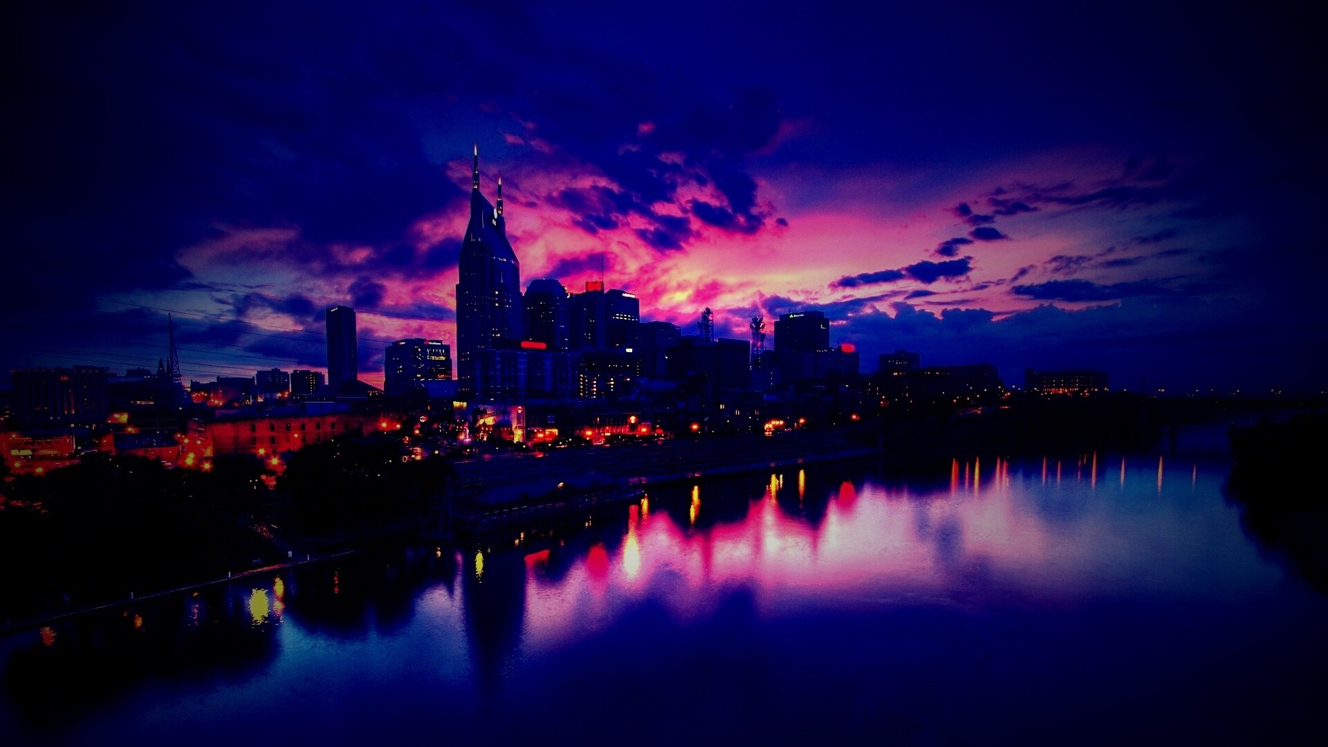 Ночной город обои