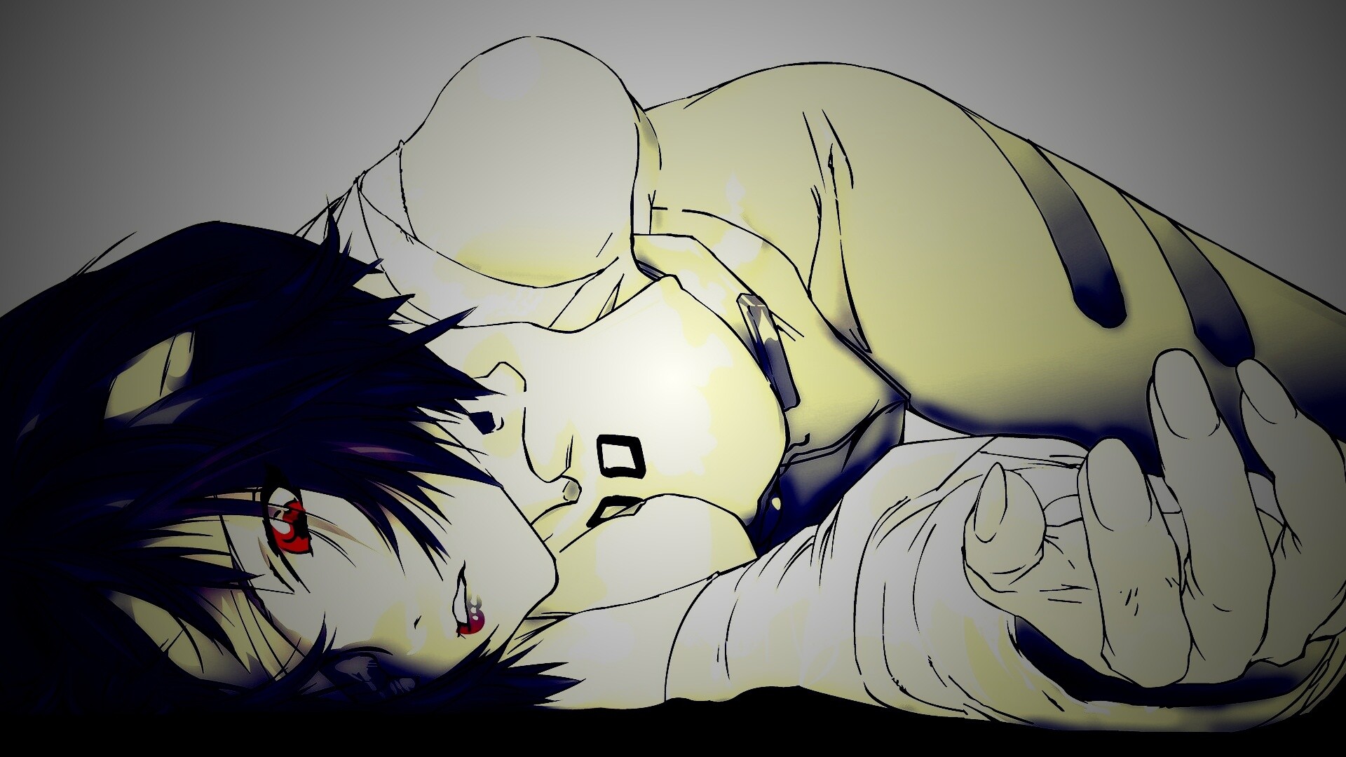 Девушка с красными глазами обои