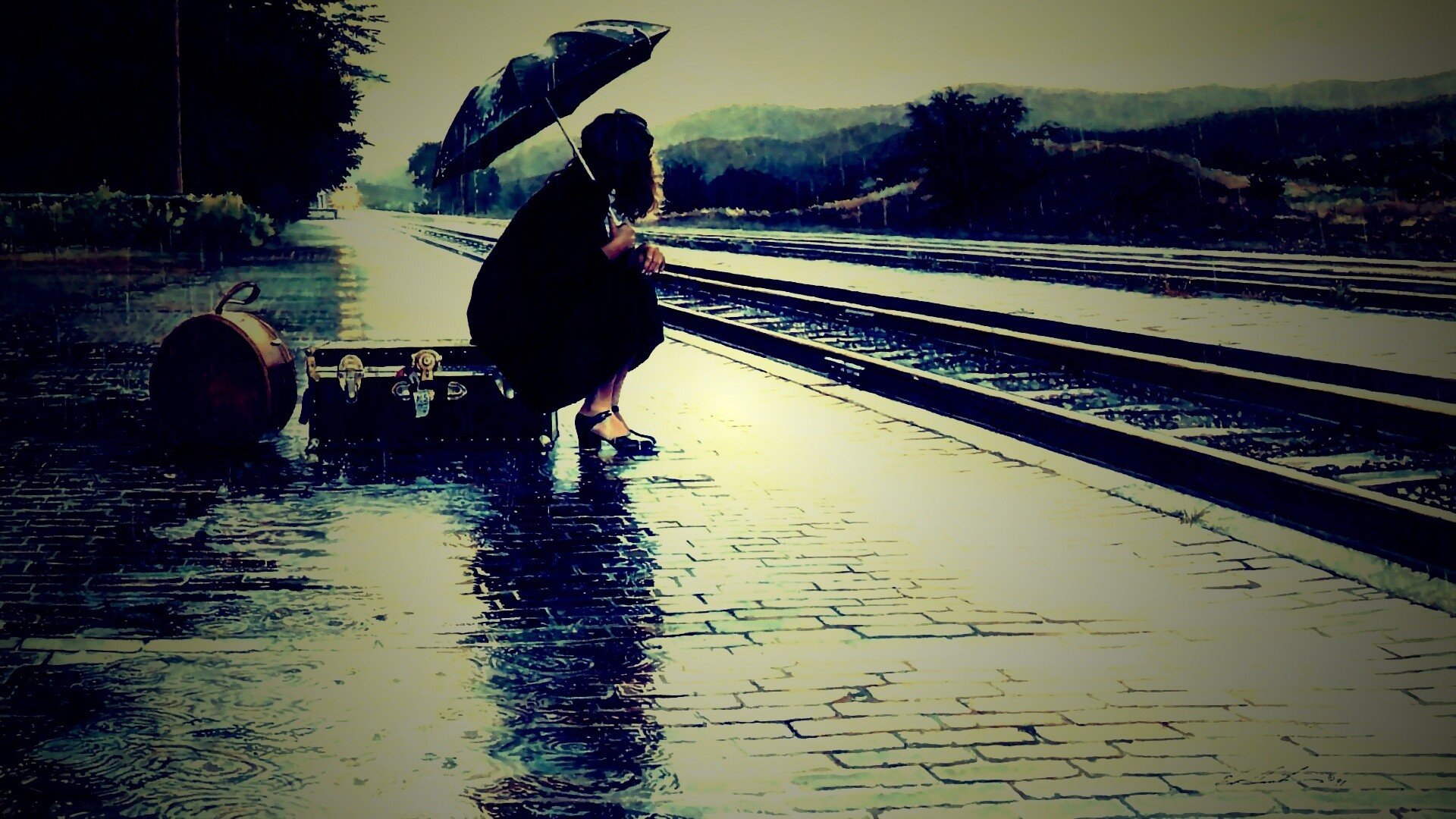 В ожидании поезда обои