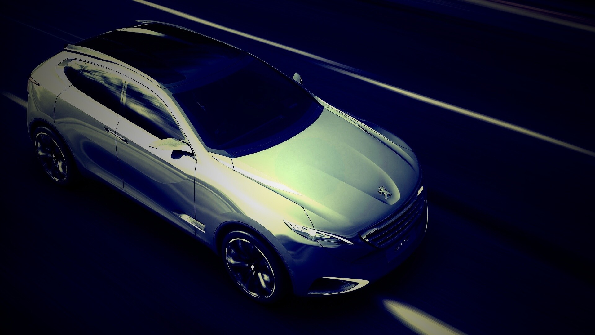 Концепт пежо на трассе обои