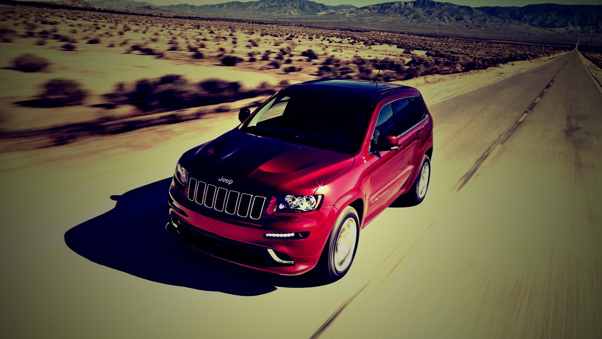 Красный Jeep обои