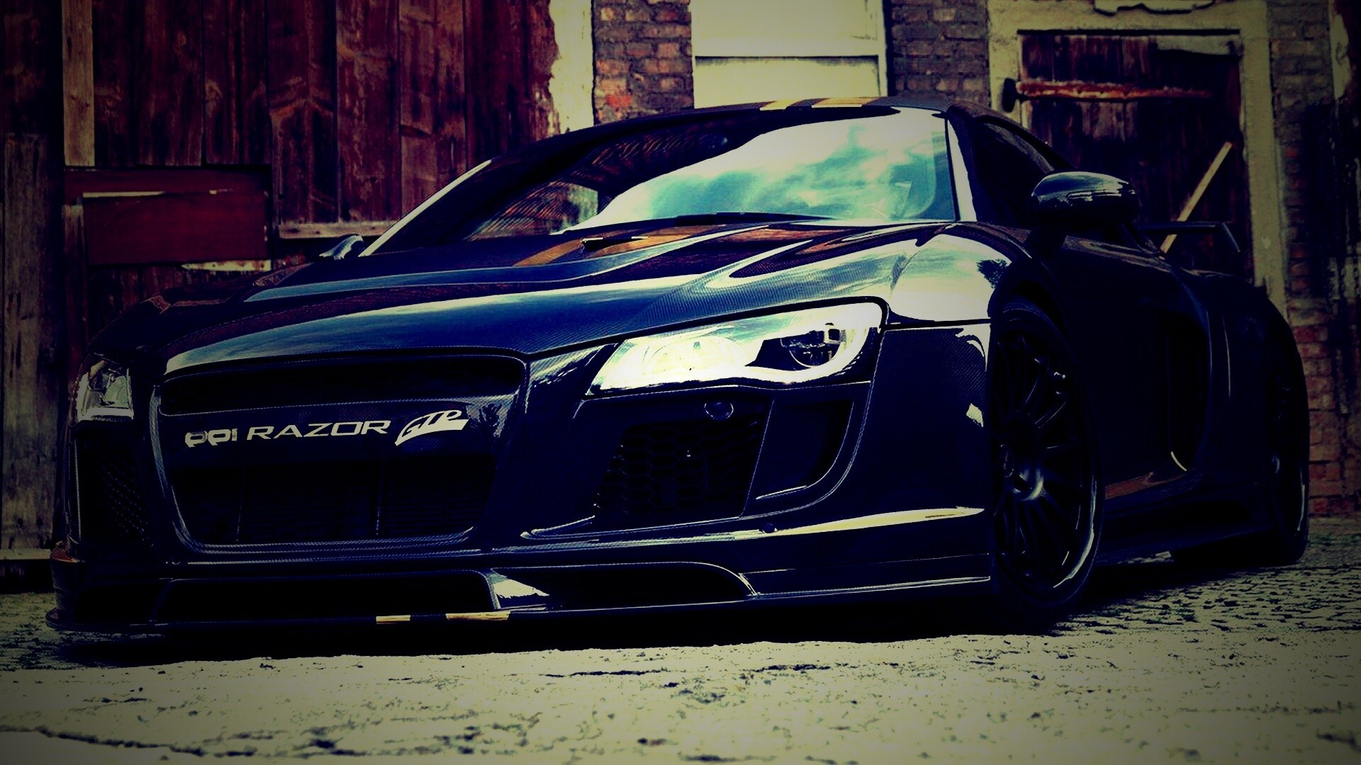 Черная Audi R8 обои