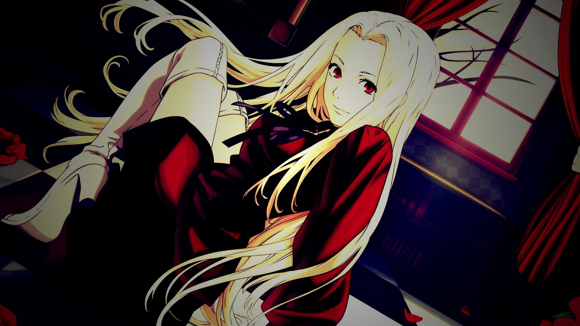 Блондинка в белых сапогах обои