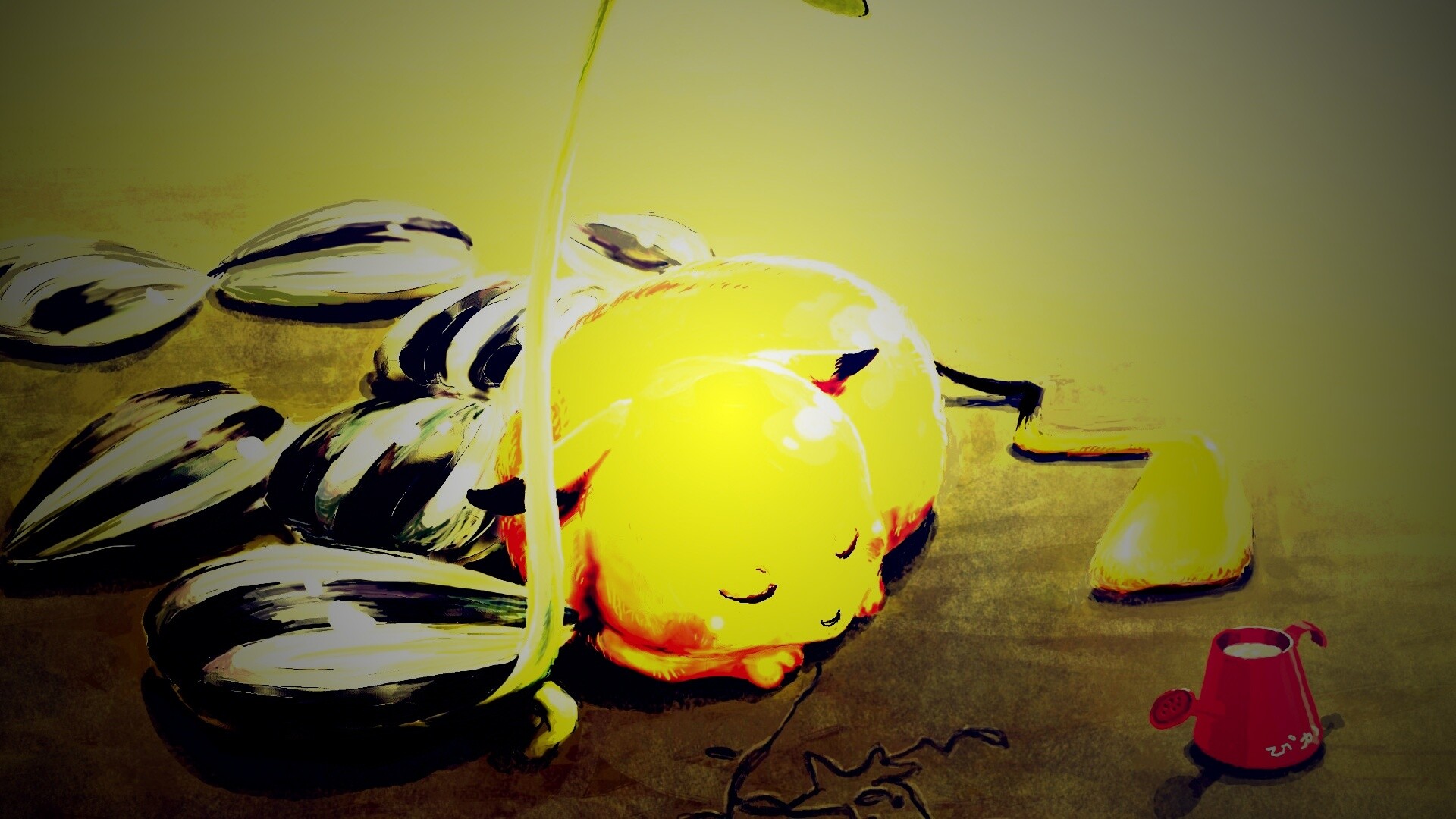 Пикачу отдыхает обои