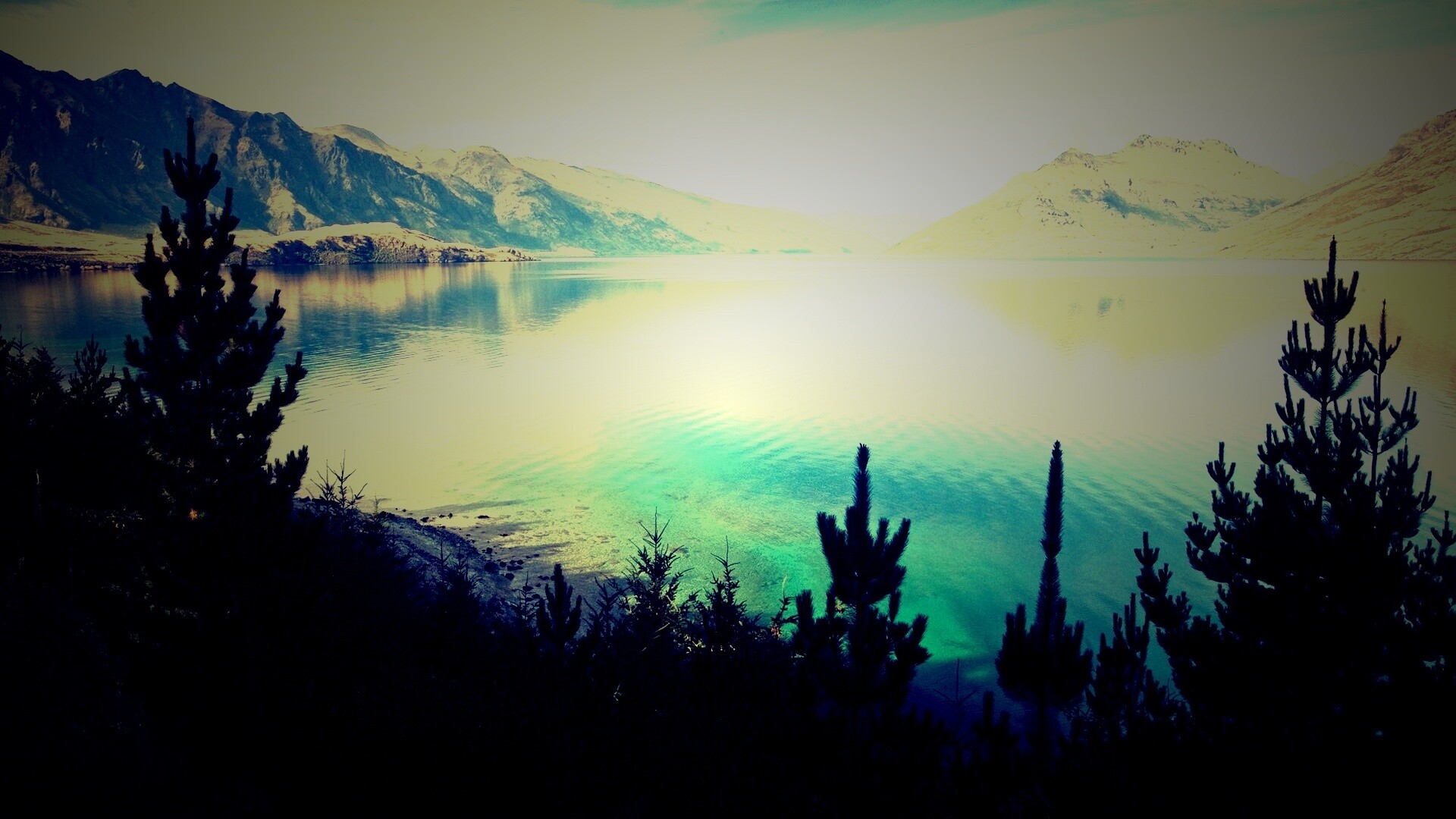 Безмятежное озеро в Новой Зеландии обои