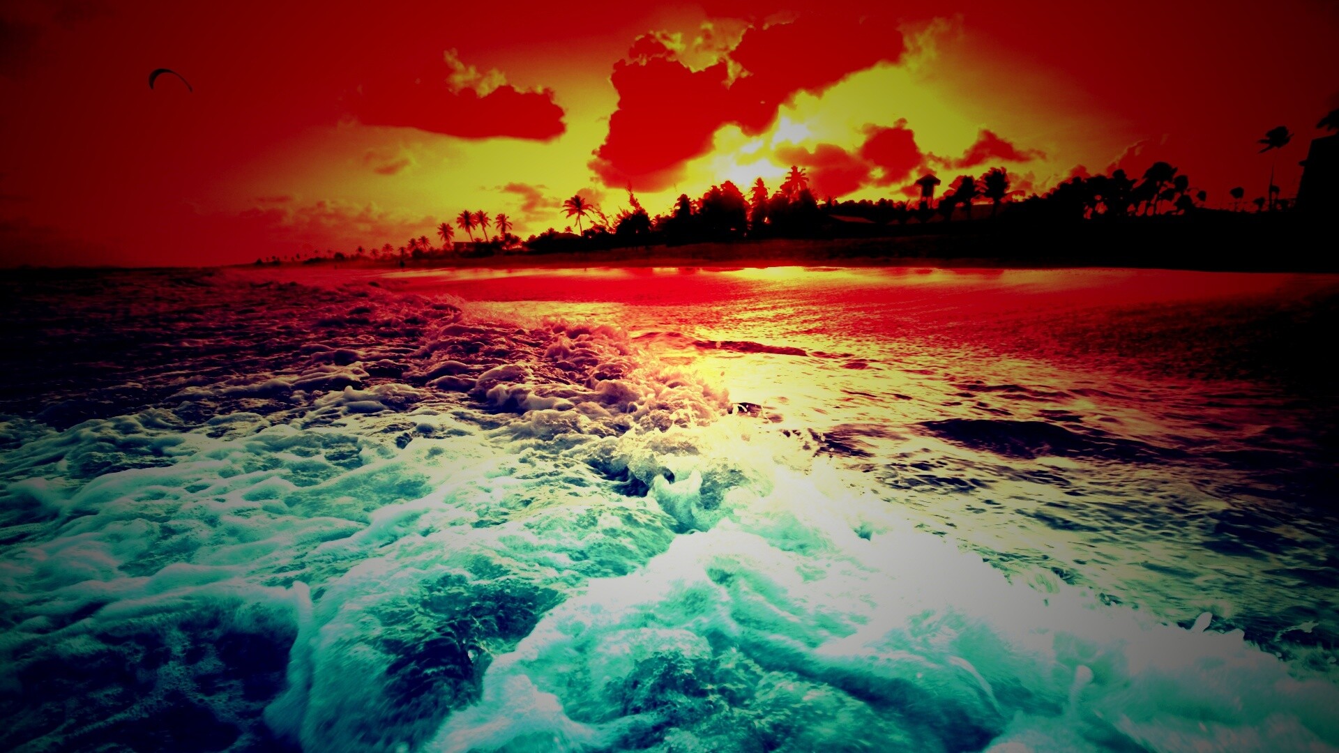 Огненный пляж обои