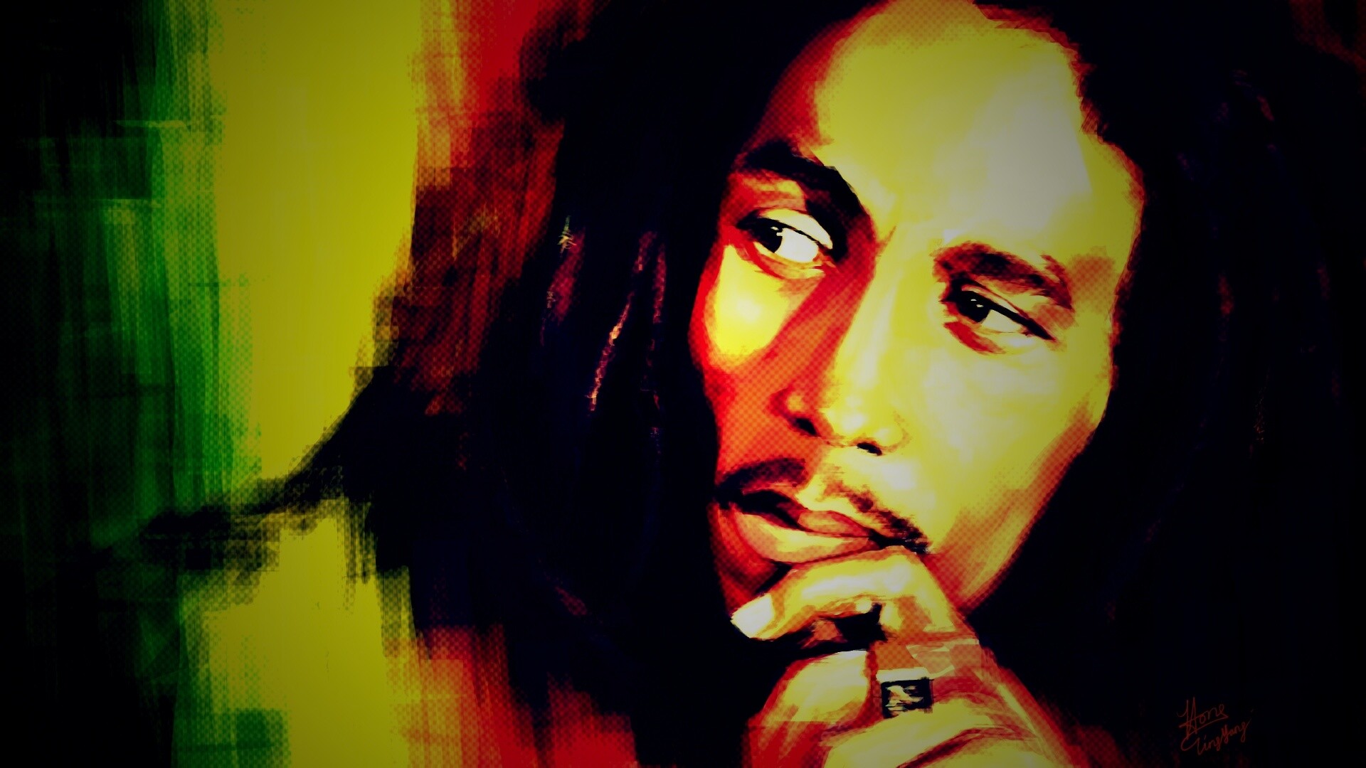 Портет Боба Марли обои