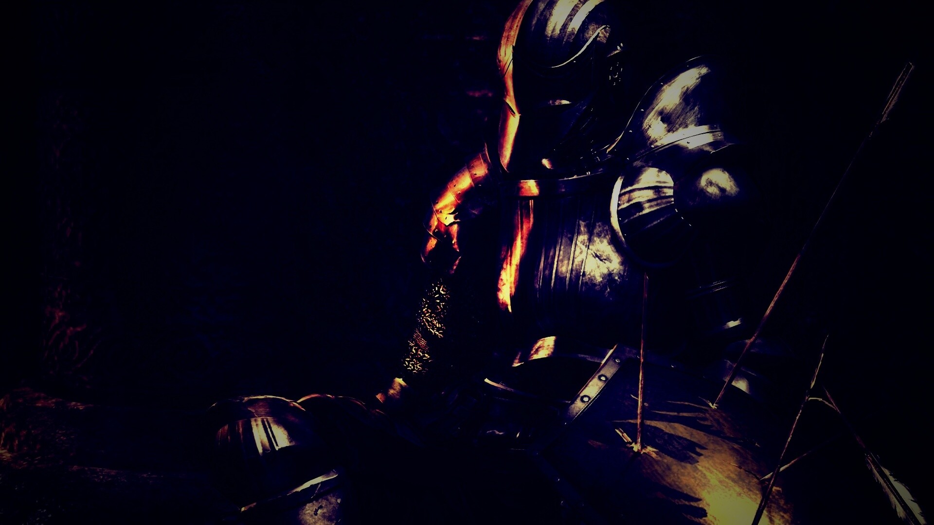 Поверженный рыцарь в доспехах обои