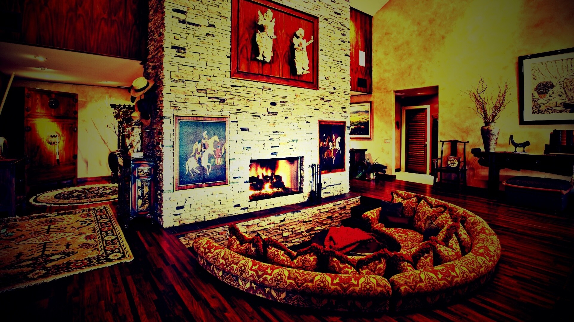 Интерьер гостинной обои