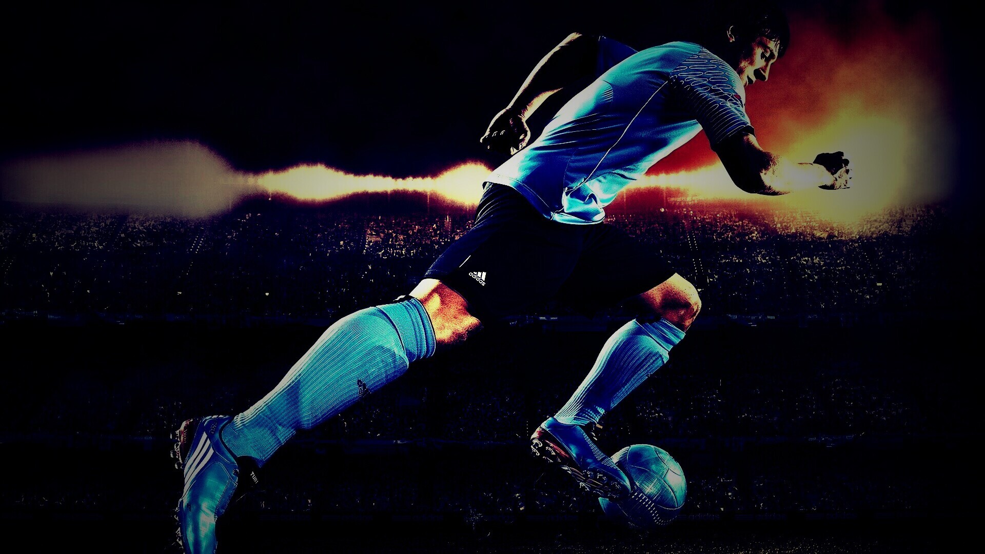 Футболист с мячом обои