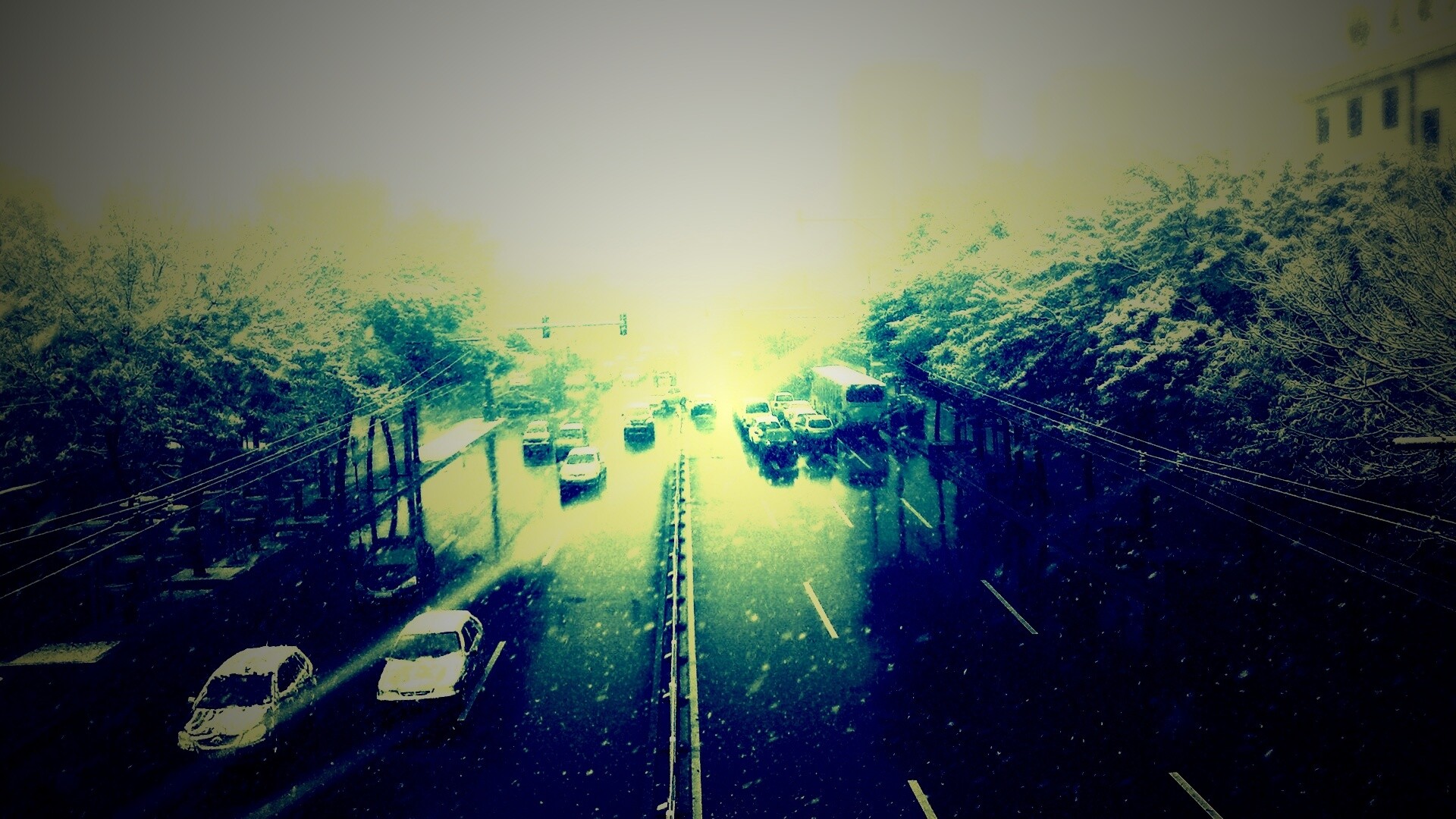 Снегопад в токио обои