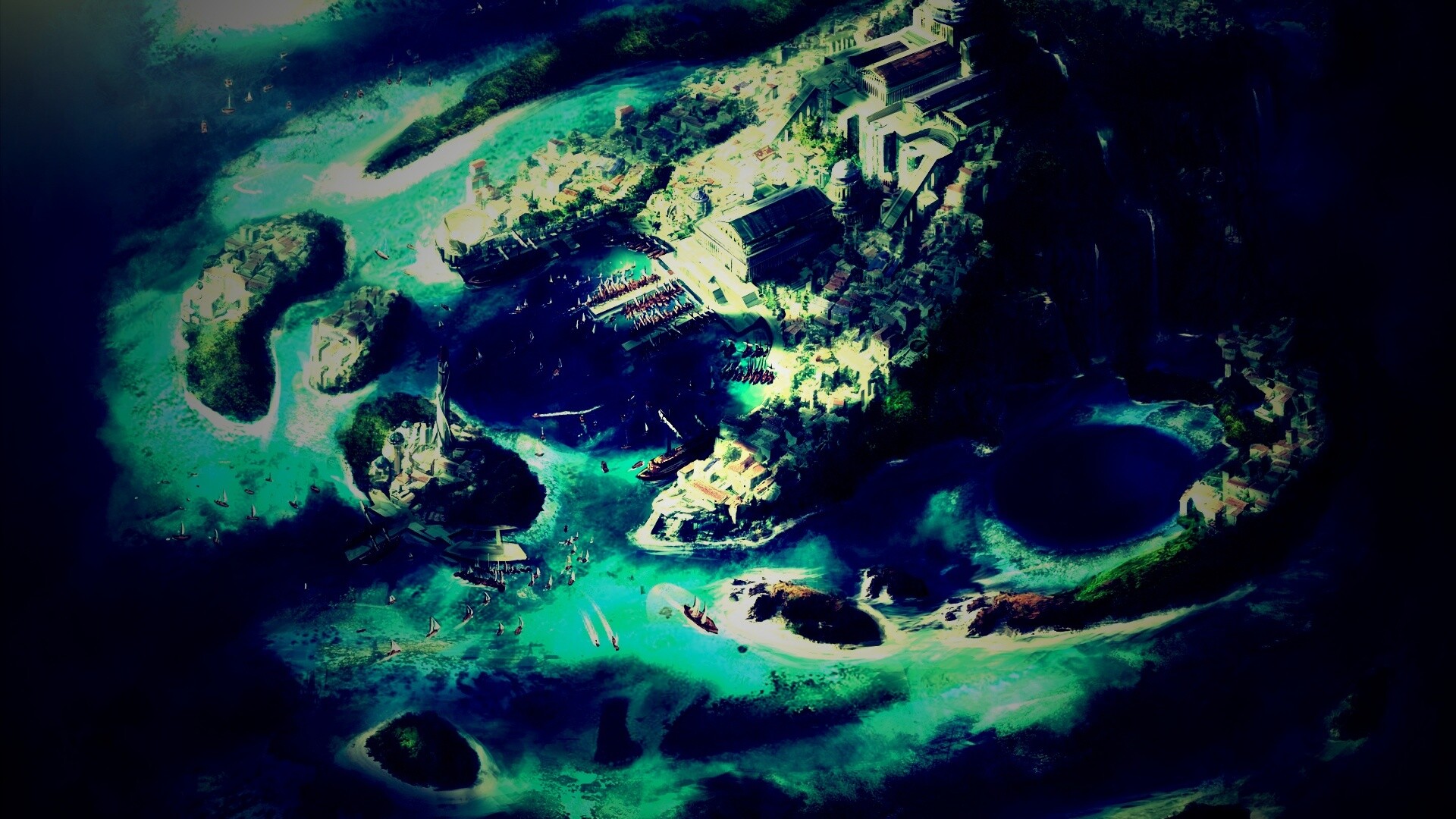 Город на острове обои