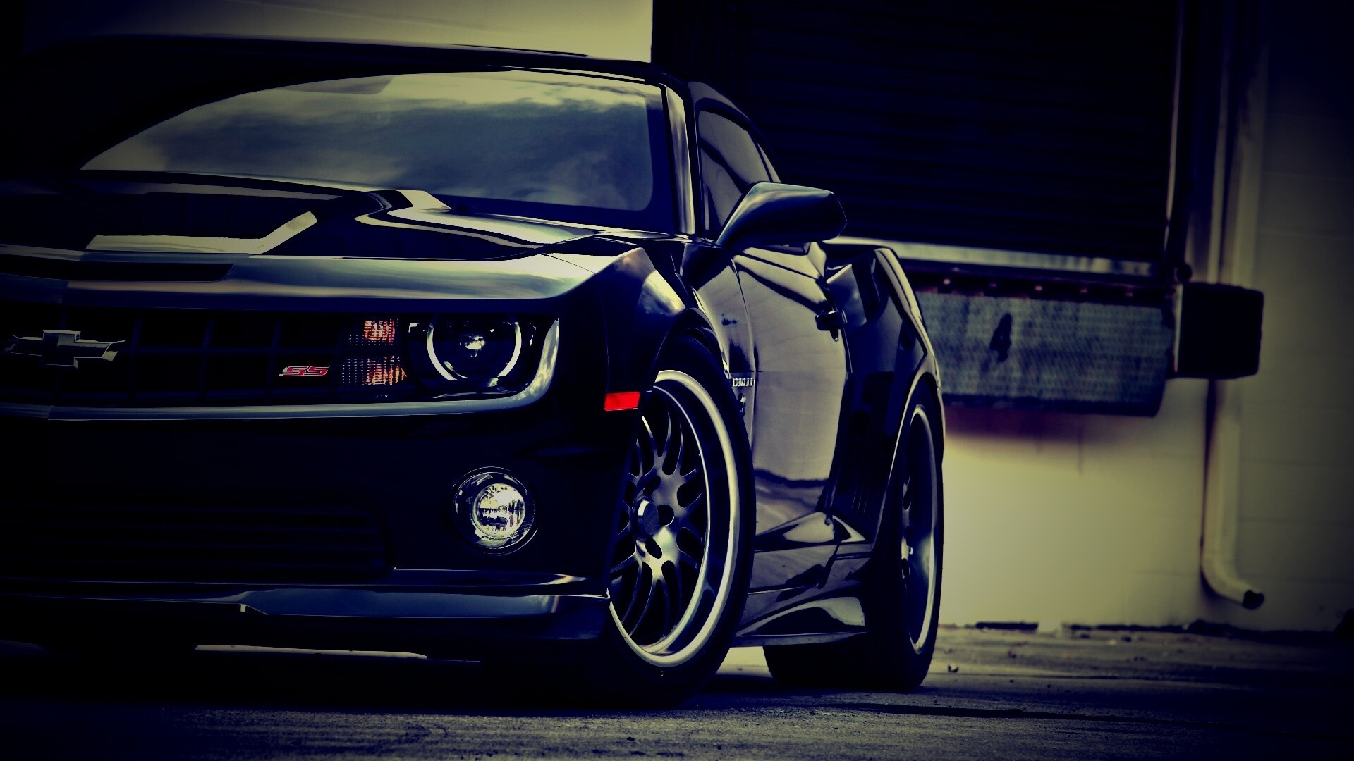 Черный шевроле обои