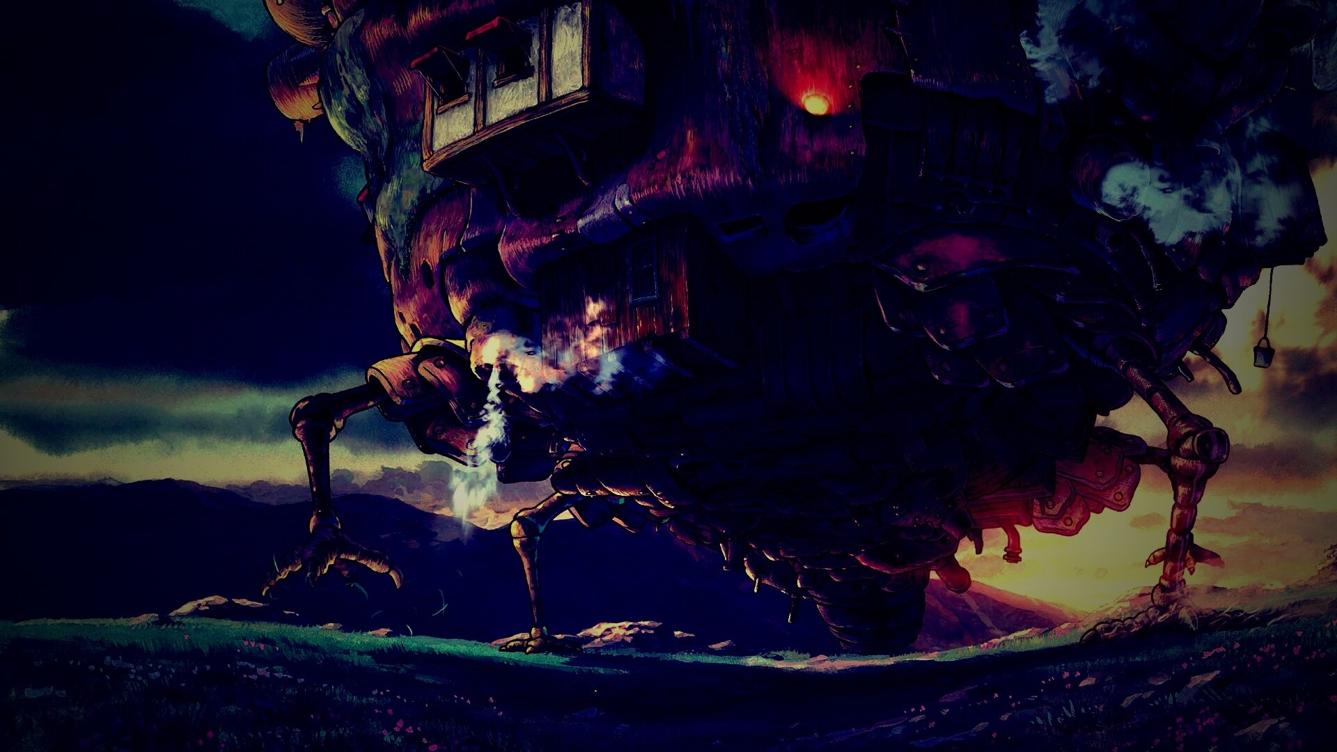 Ходячий замок в движении обои