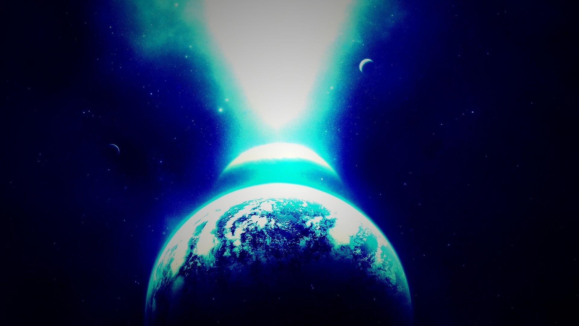 Свет звезды падает на планету обои