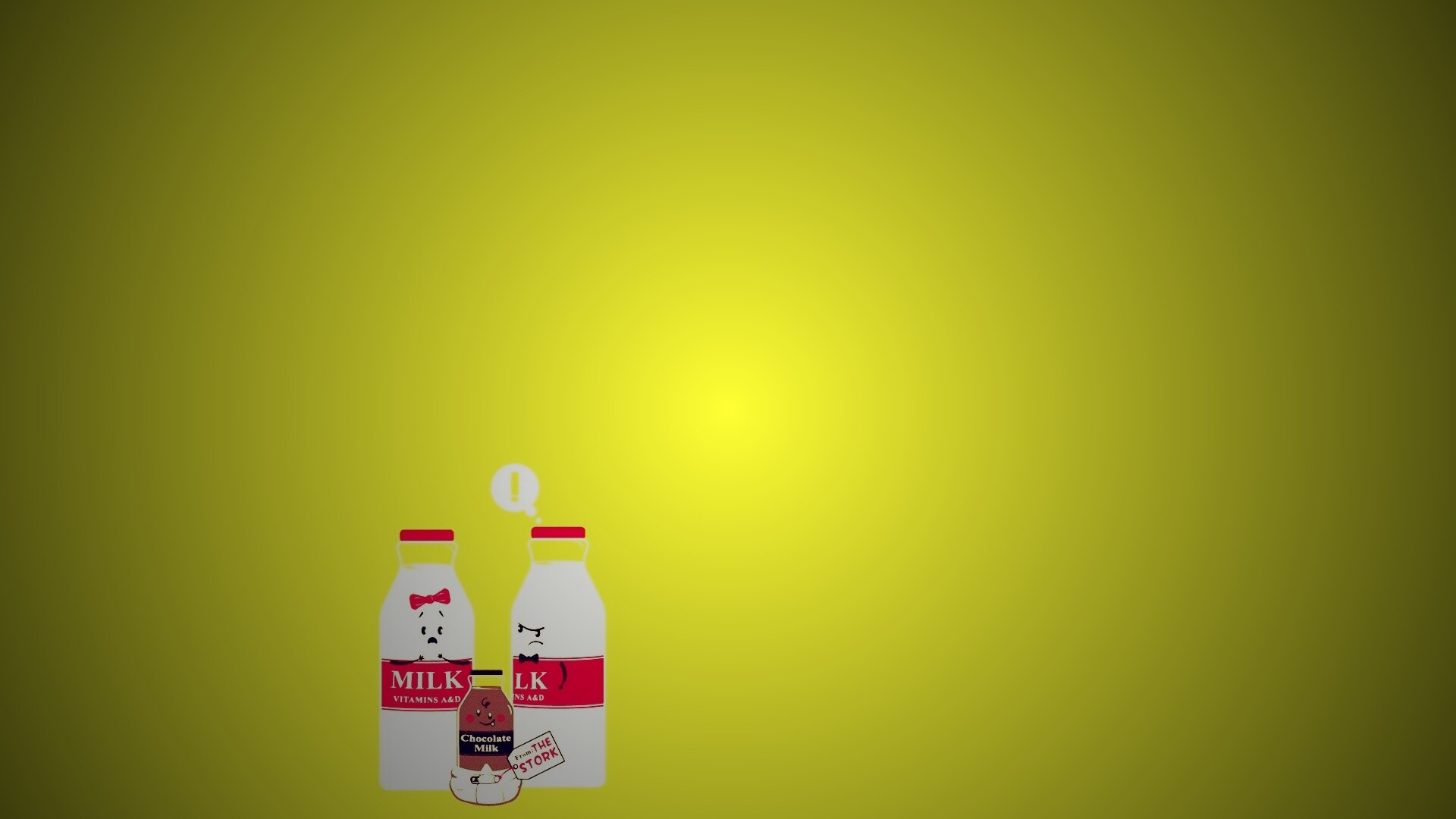 Бутылка молока сходила налево обои