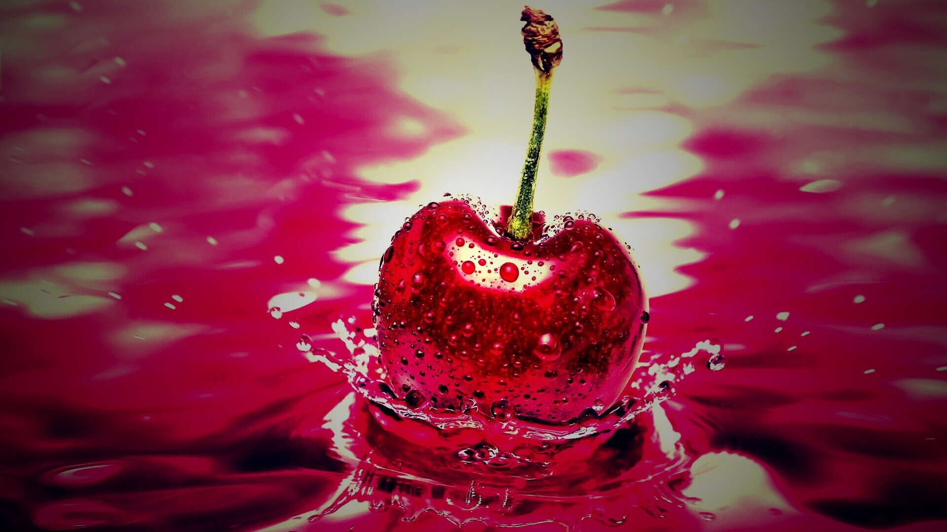 Яркая вишня обои