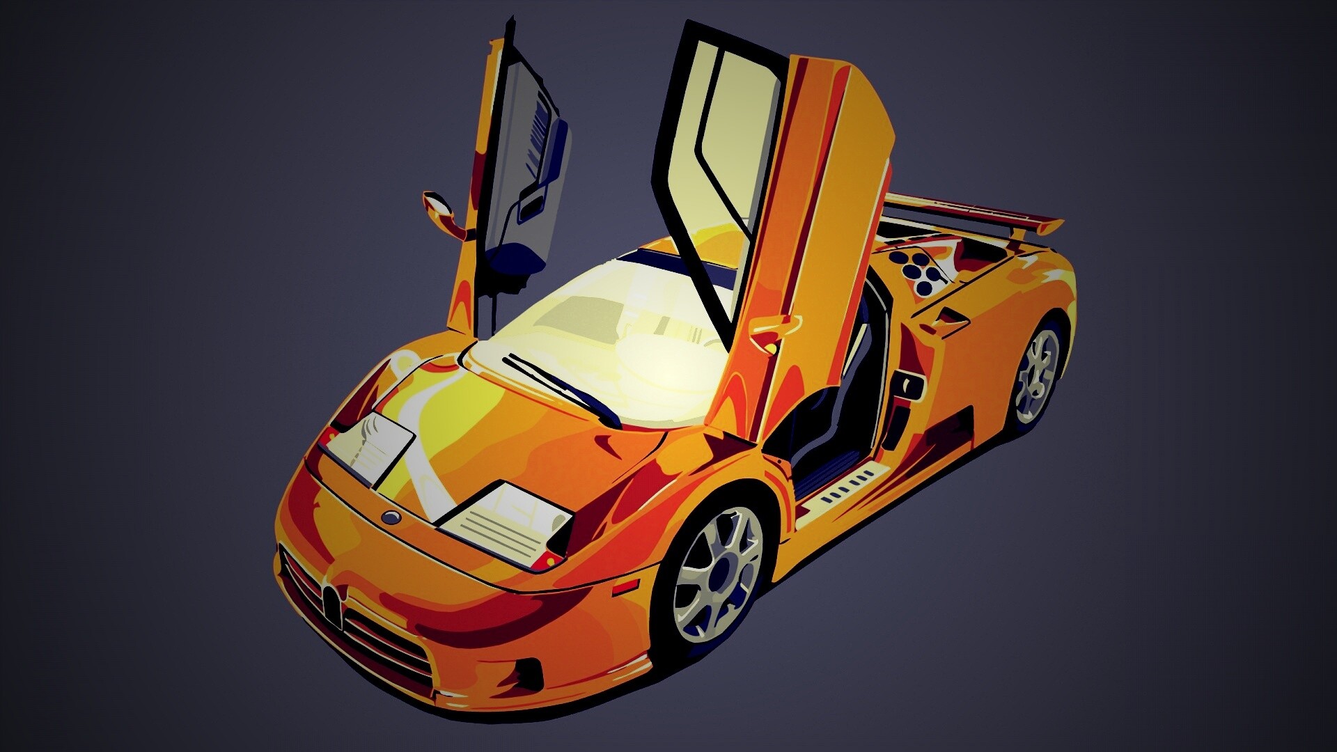 Bugatti EB 110 в векторе обои