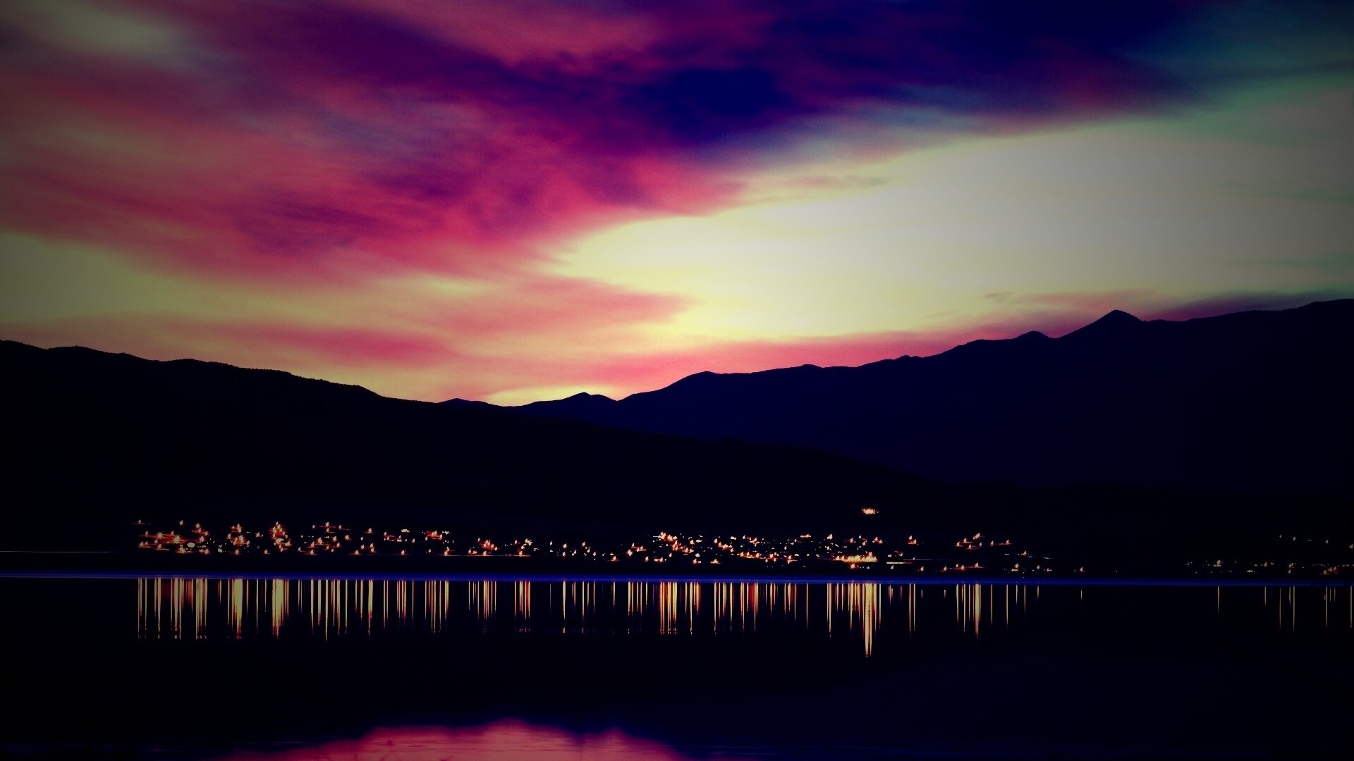 Закат на озере Юта обои