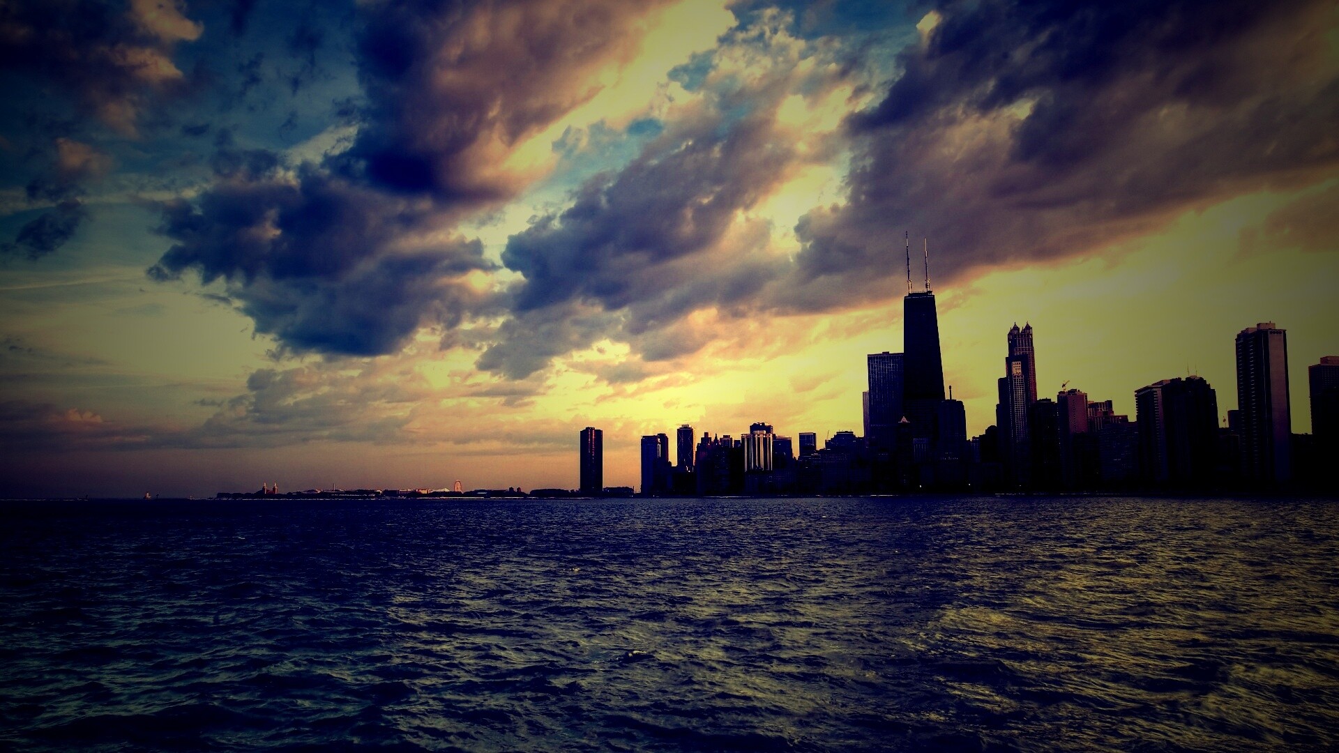 Вид на Чикаго обои