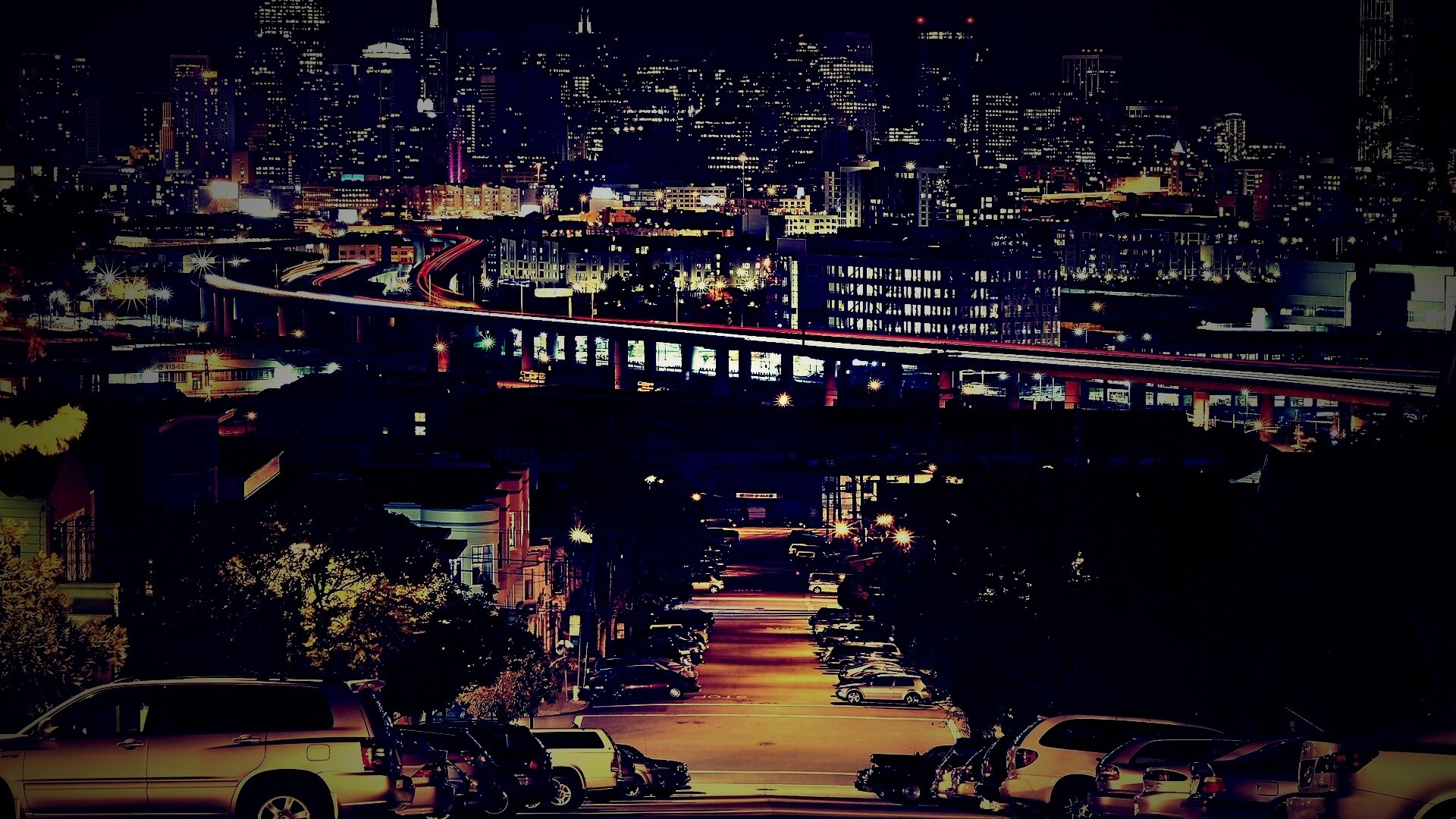 Вечерний город обои