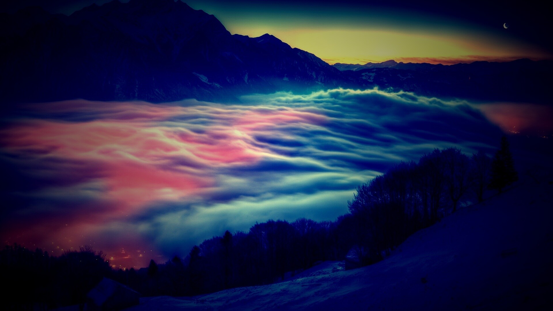 Туман в долине обои