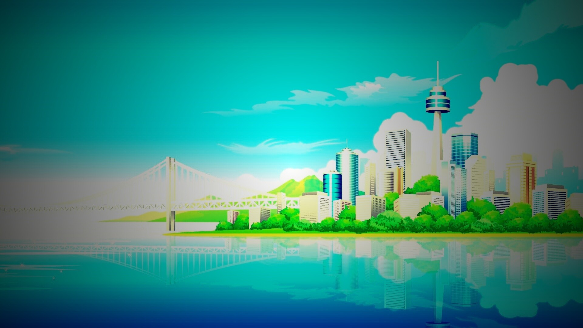 Рисунок города обои