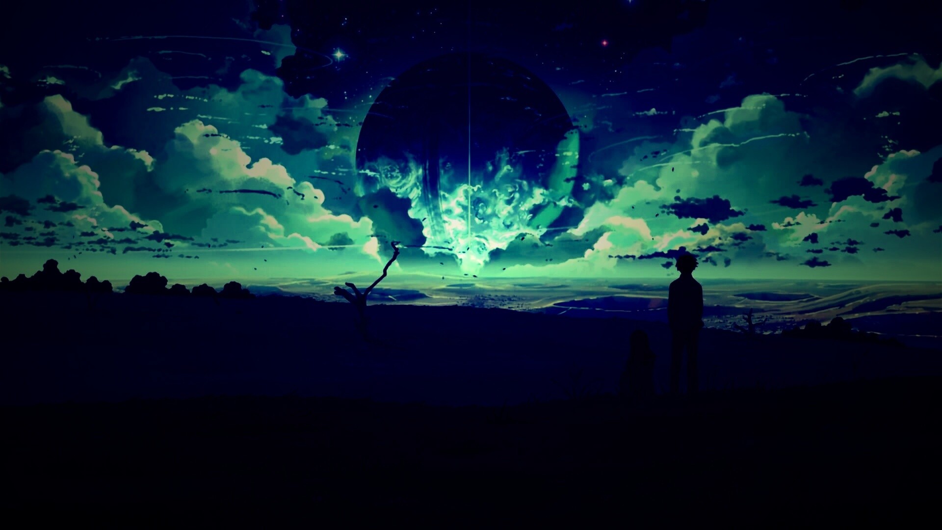 Кадр из творения Макото Синкая обои