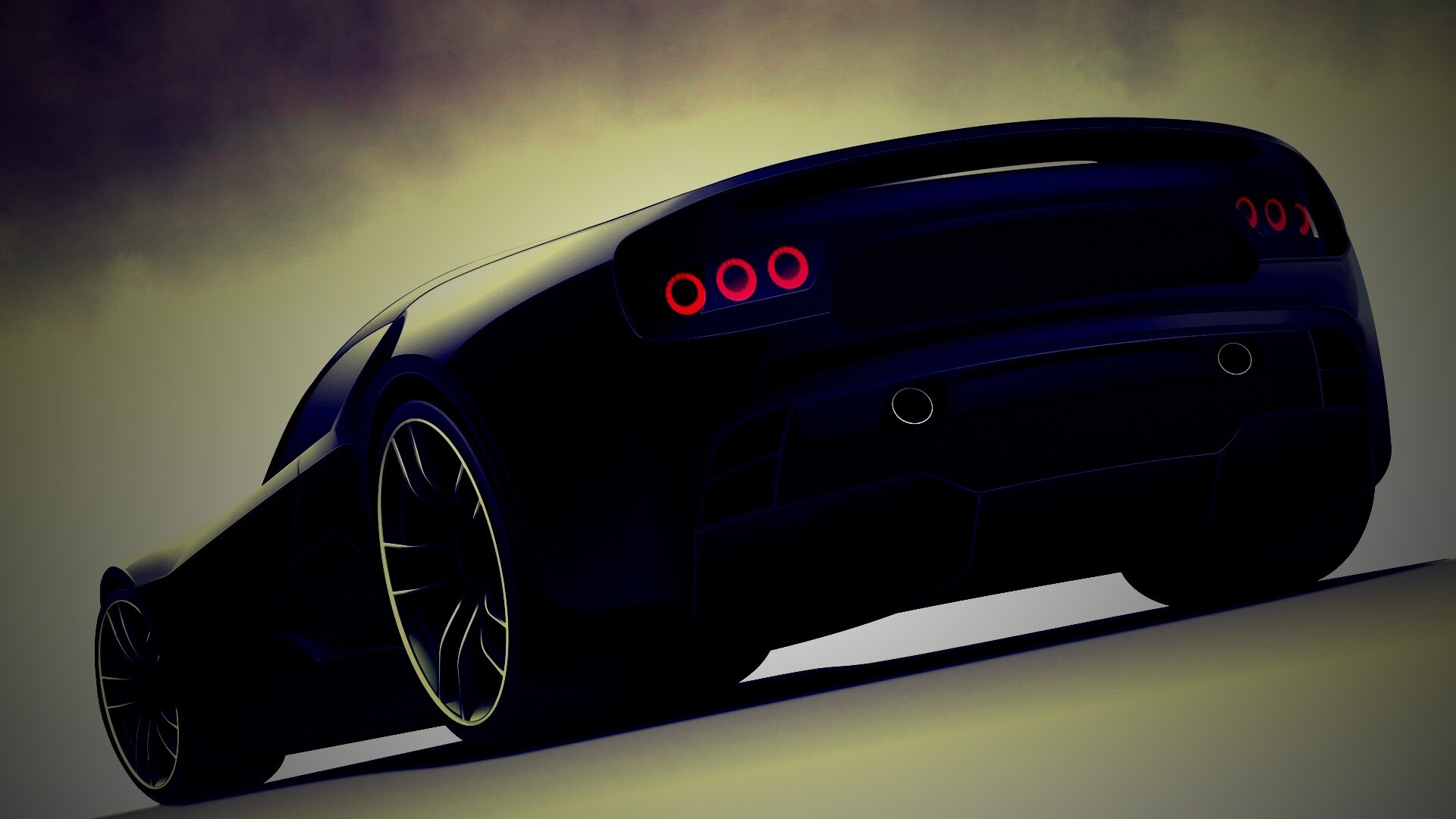 Красивый чёрный спорткар обои