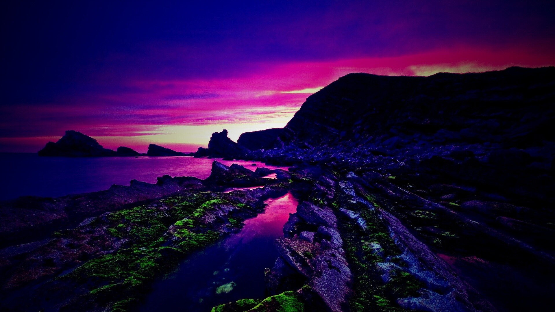 Скалистый берег обои