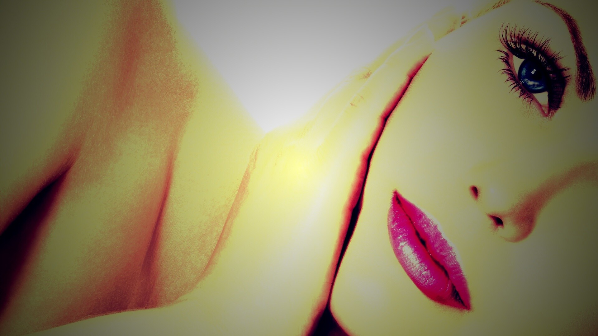 Взгляд из под ресниц обои