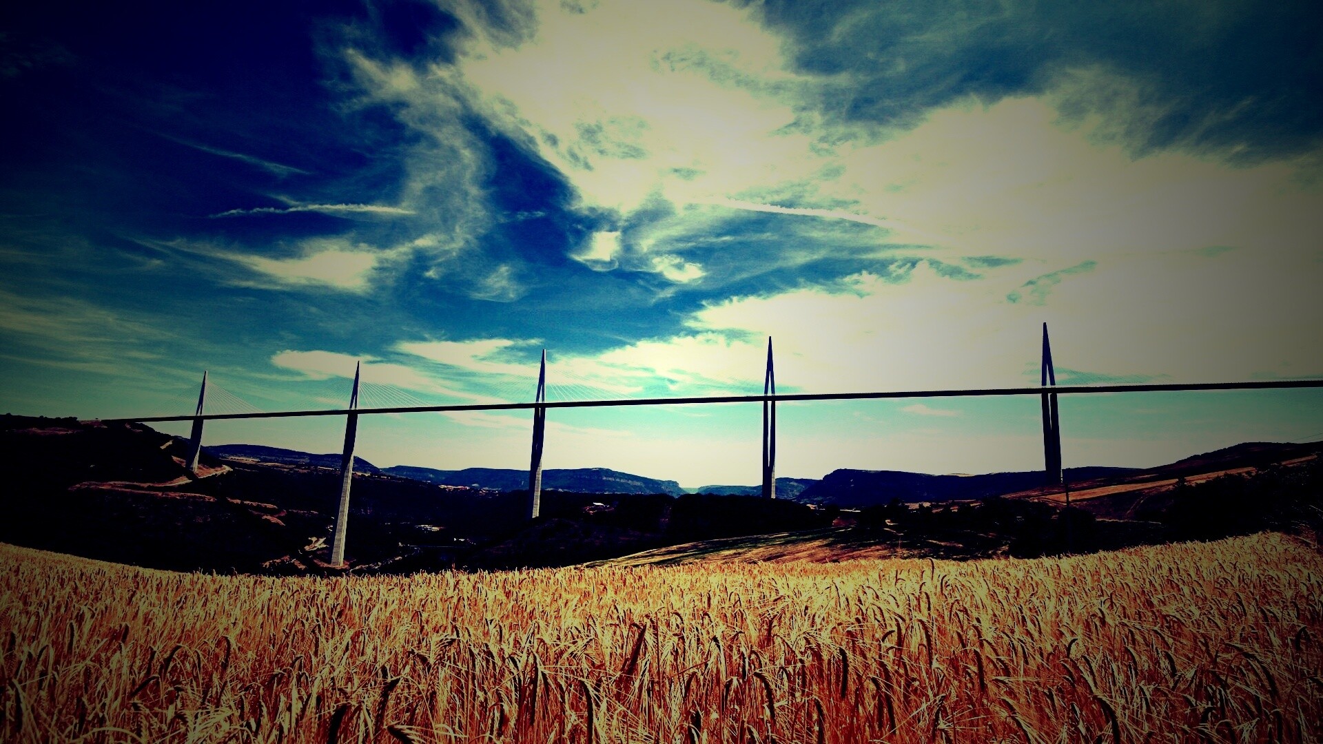 Мост над долиной обои