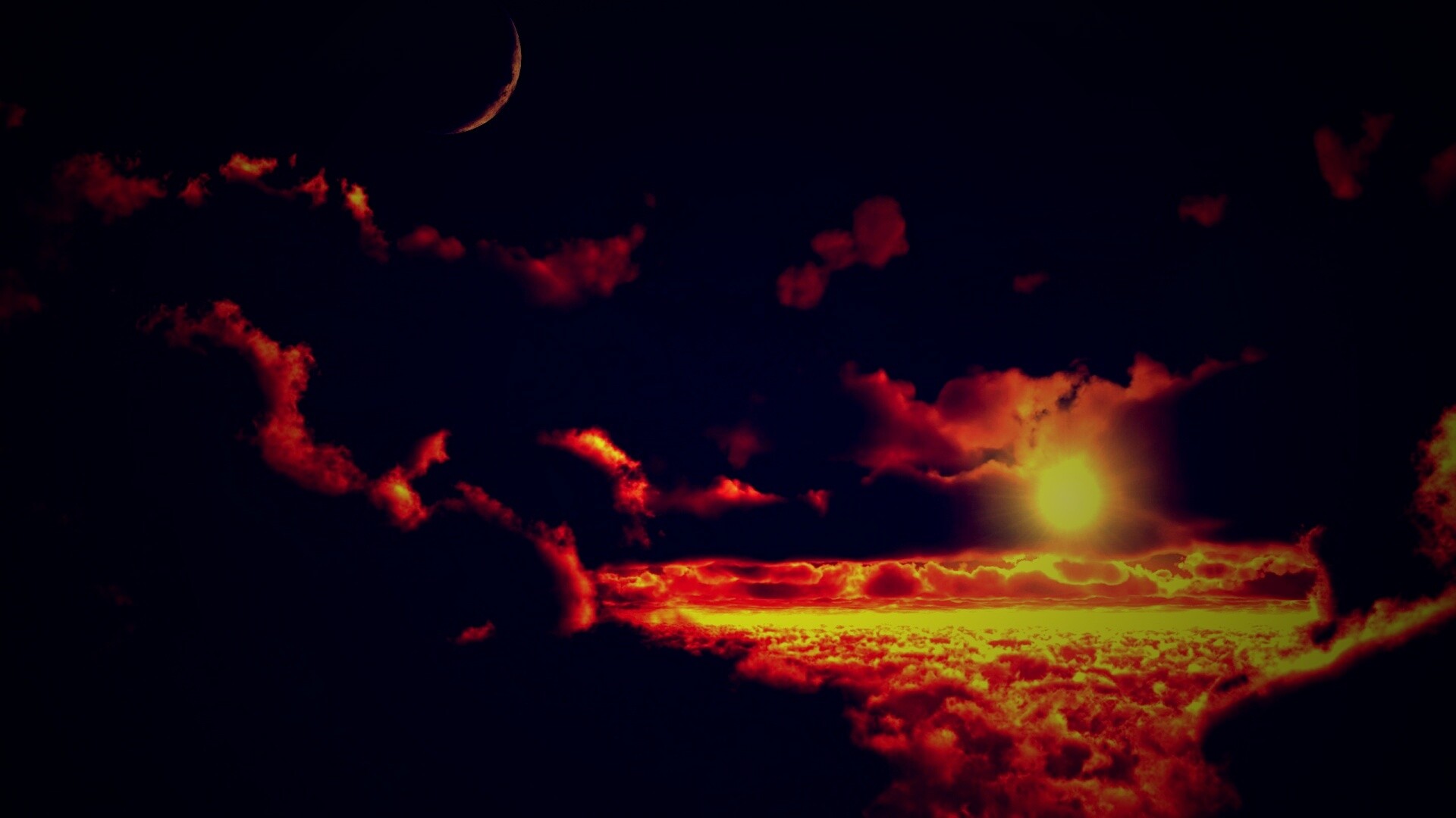 Над облаками обои