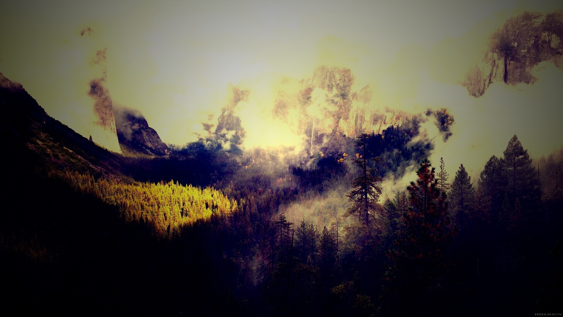 Туман в горах обои