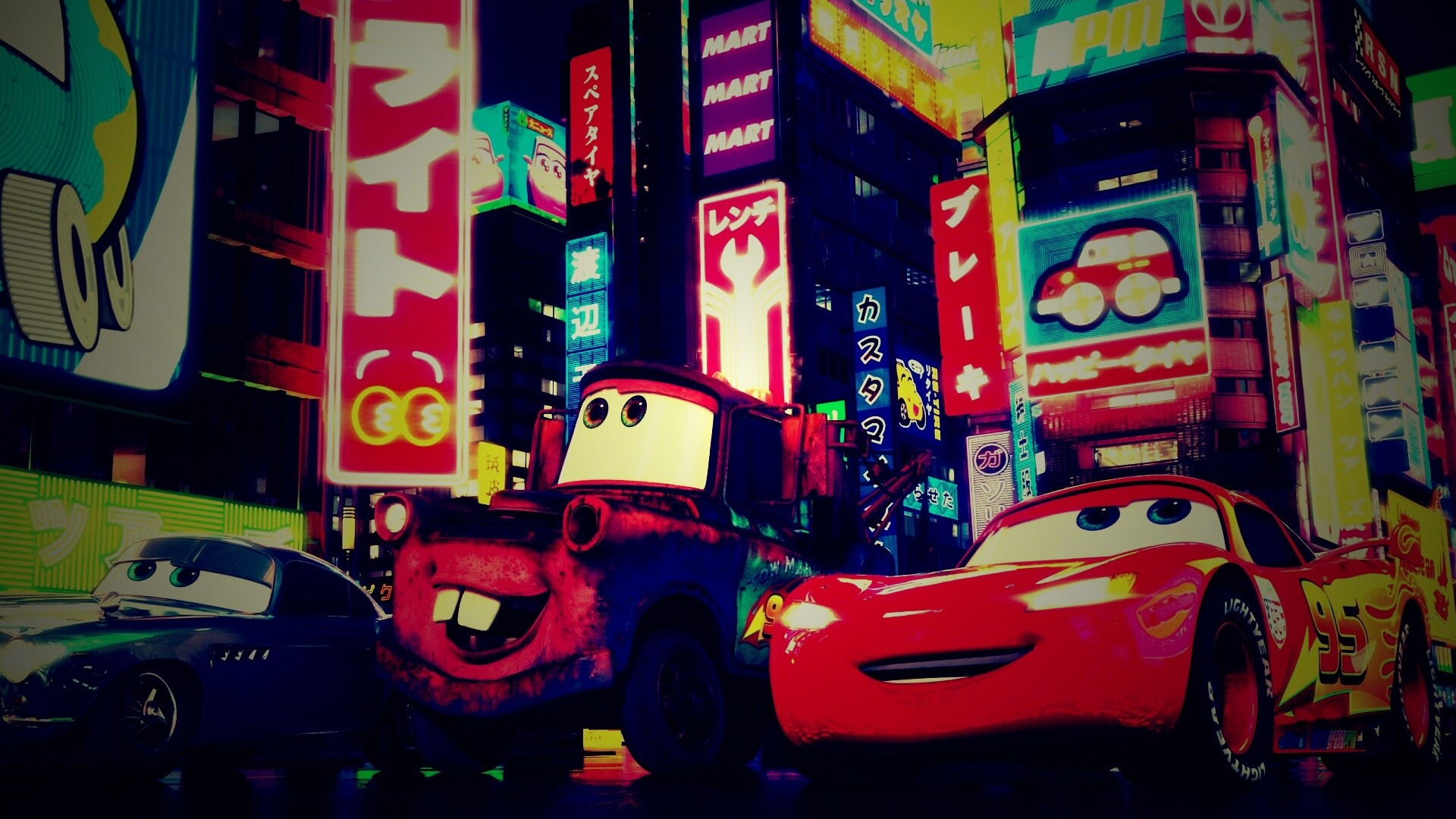 Тачки в большом городе обои