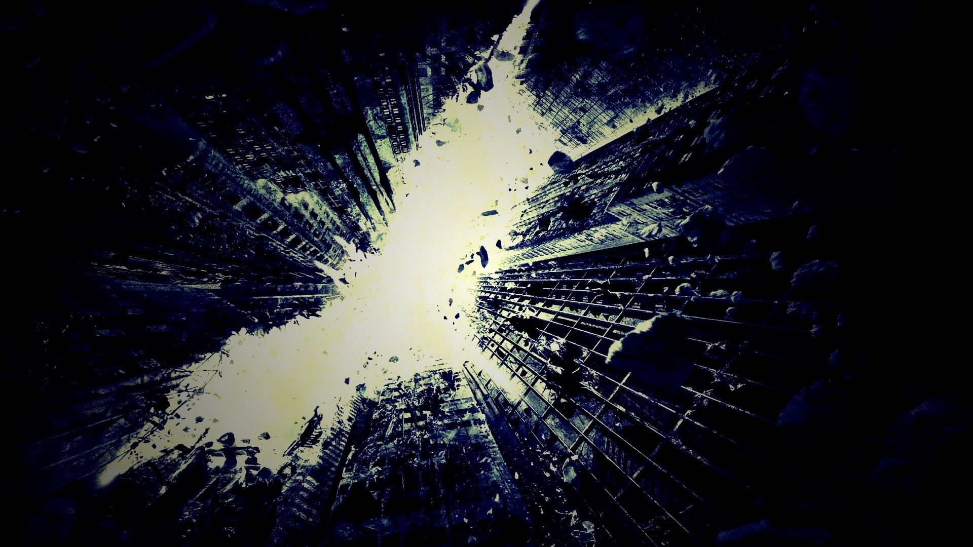 Темный рыцарь среди рушащегося мира обои