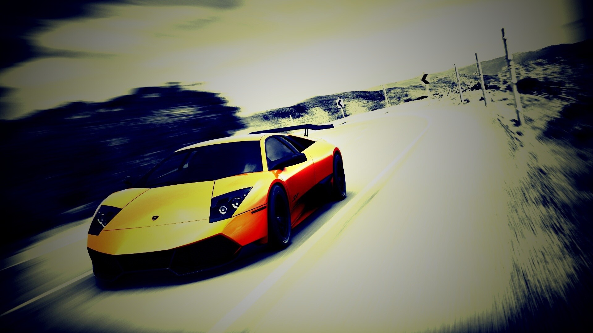 Желтая Ламборджини обои