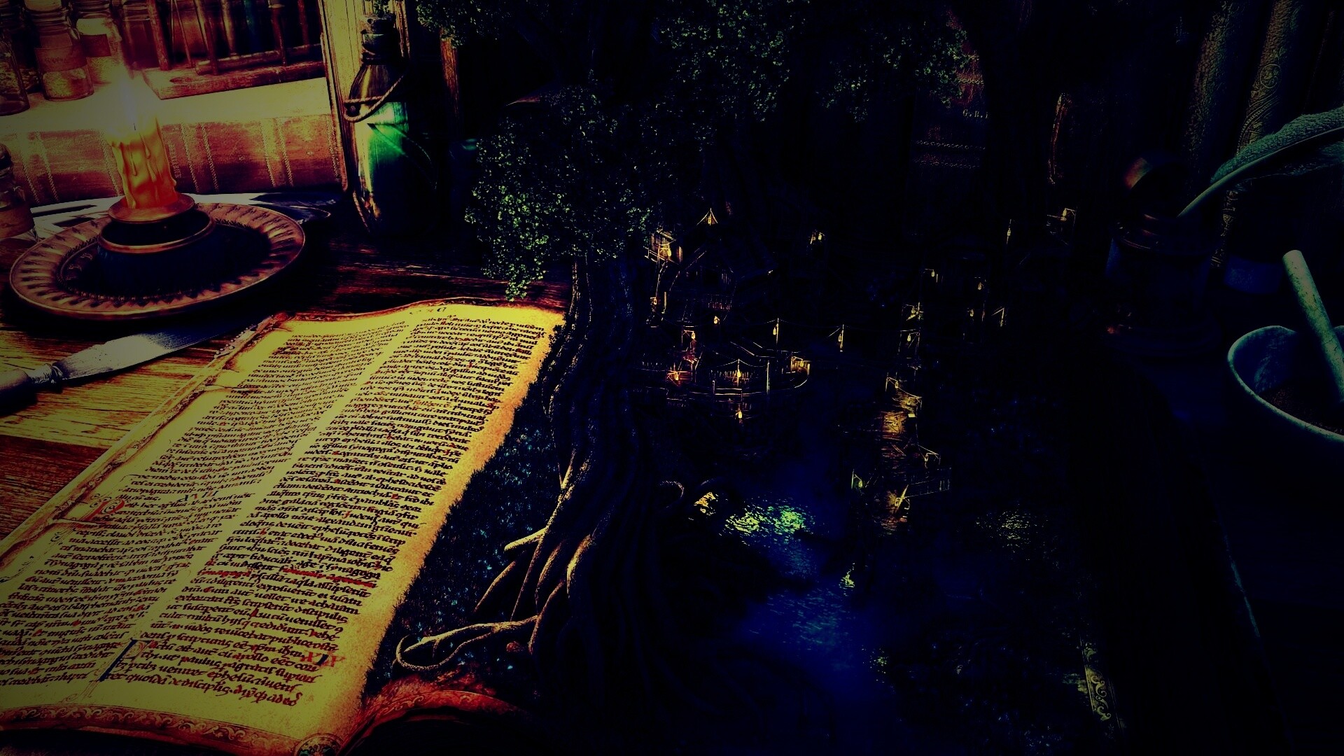 Волшебный мир на страницах книги обои