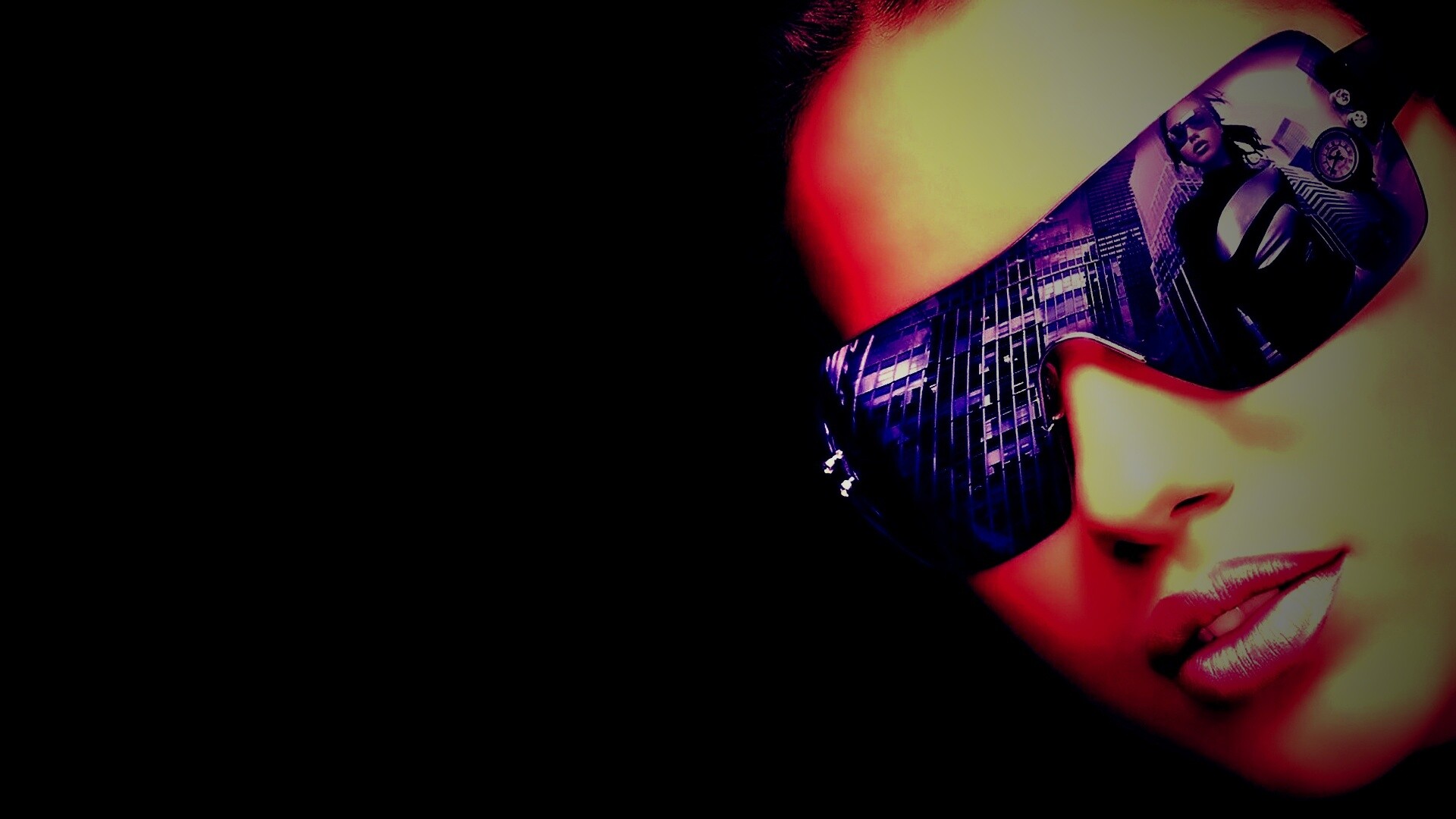 Девушка в стильных очках обои