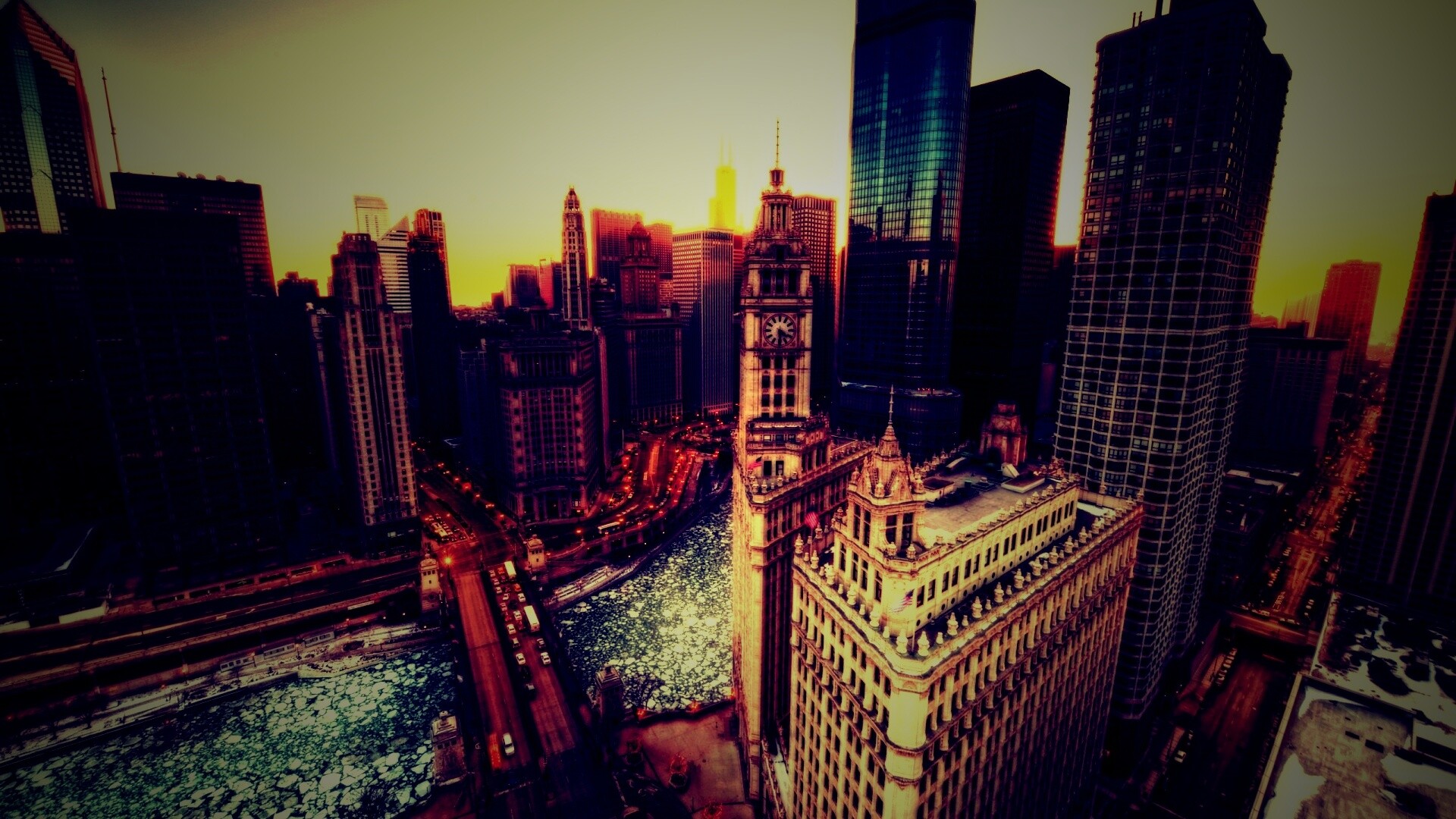 Вид на город обои