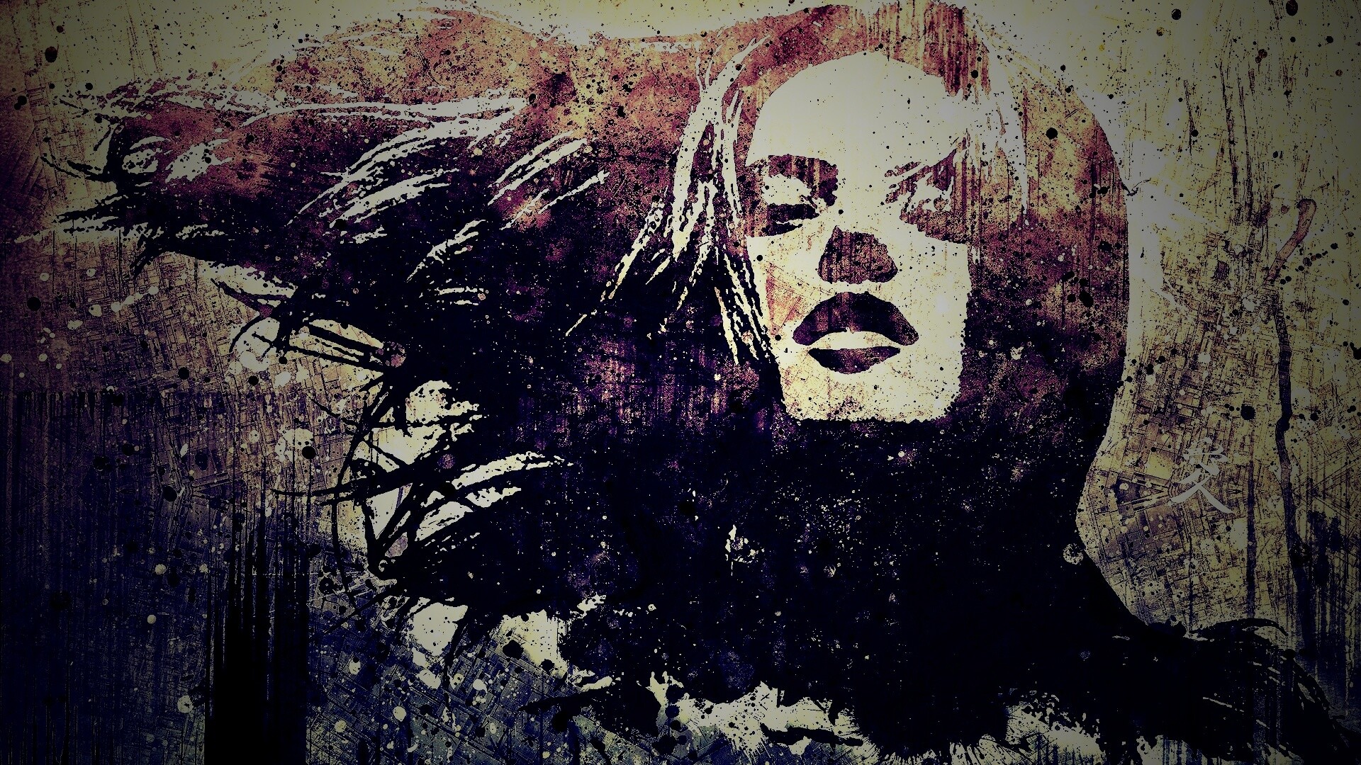 Стильный коллаж с девушкой обои